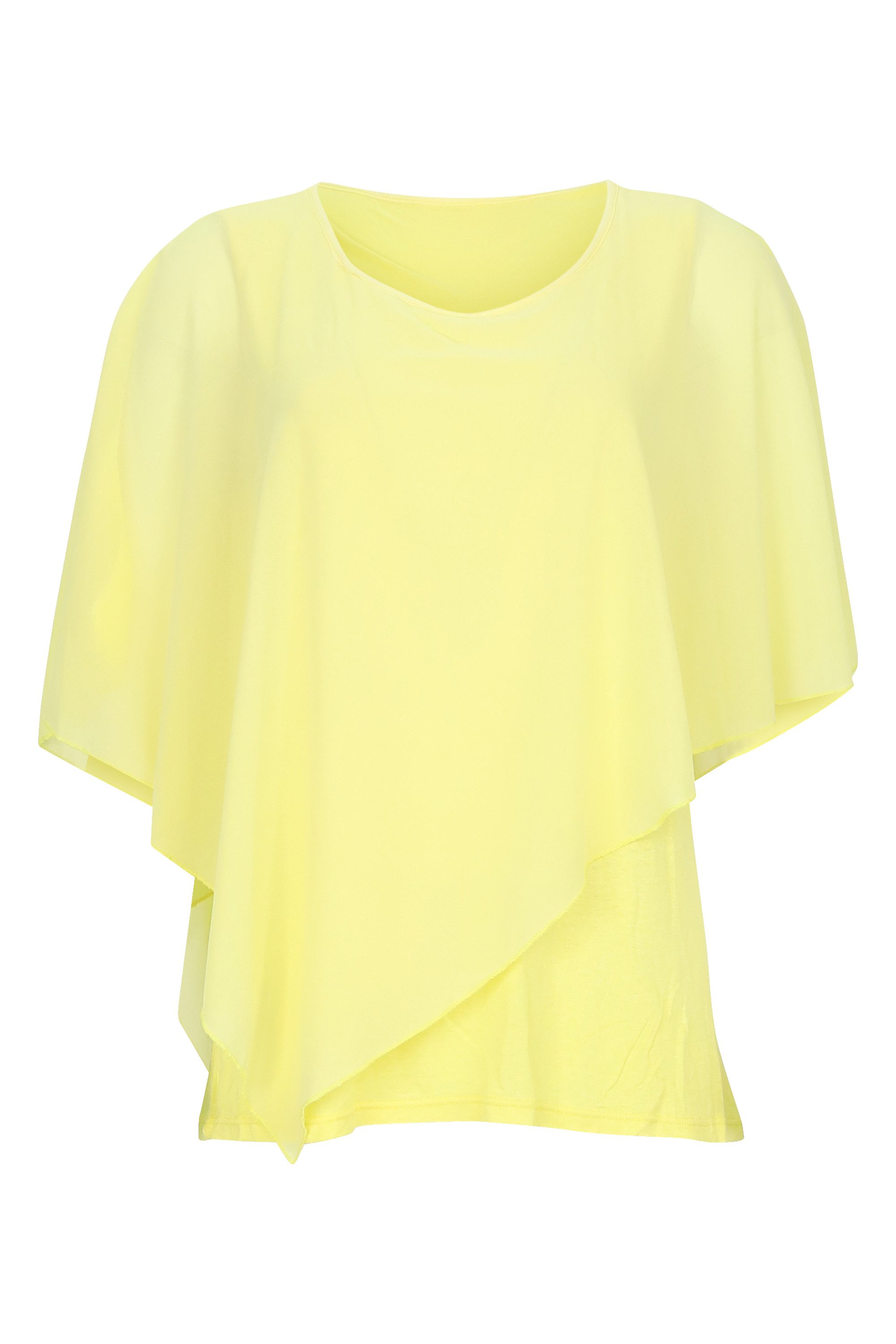malito more than fashion Chiffonbluse malito Damen Chiffonbluse asymmetrisch 10732 Schlupfbluse Blusenshirt asymmetrisch geschnitten Einheitsgröße