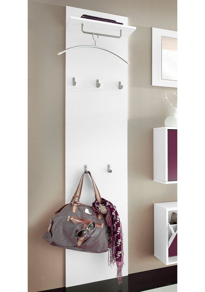 borchardt Möbel Garderobenpaneel Rena, Wandgarderobe 160 cm, 5 Haken, Kleiderstange, Hutablage