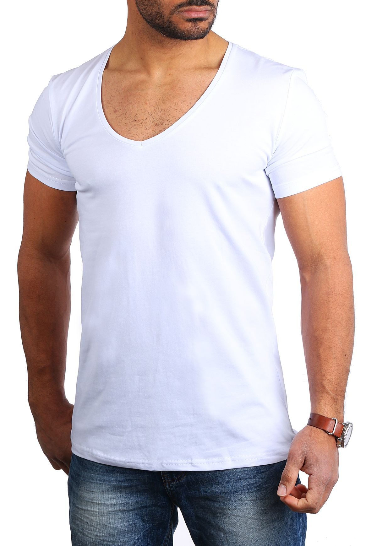 Young & Rich T-Shirt Herren Uni Basic 1315 extra tiefer Ausschnitt 5er Pack günstig online kaufen