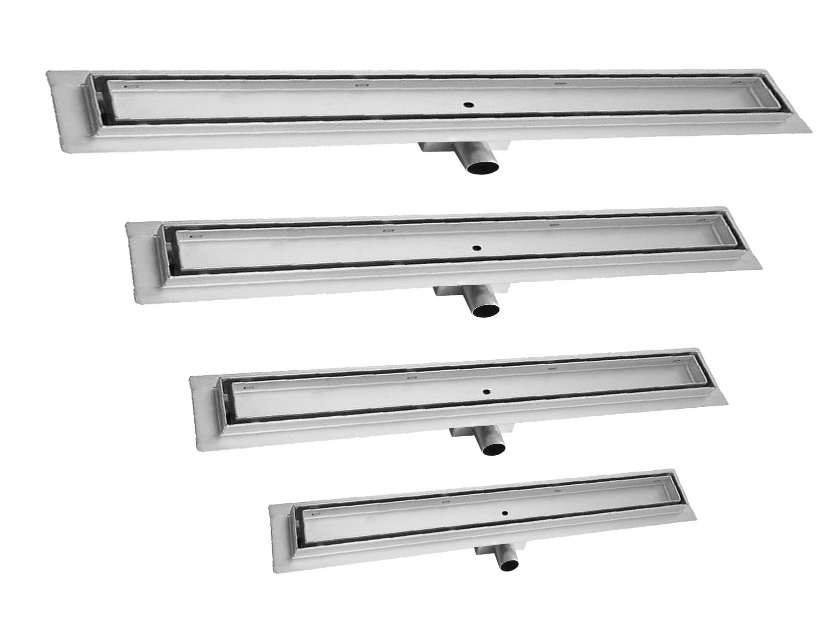 walexo Duschrinne Duschrinne Bodenablauf Ablaufrinne Abflussrinne Duschablauf, Bodenablauf-Komplettset, höhenverstellbar durch verstellbare Füße