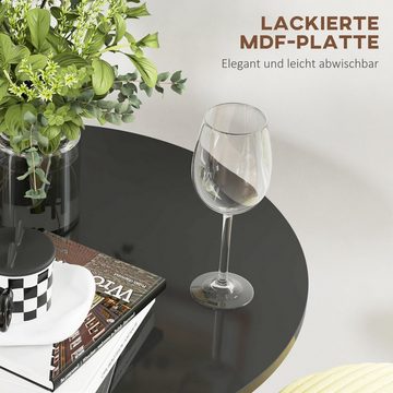 HOMCOM Bartisch Küchentisch, Rundtisch, Tisch für 2 Personen (Esstsich, 1-St., Stehtisch), Stahl, Schwarz, Ø60 x 102 cm