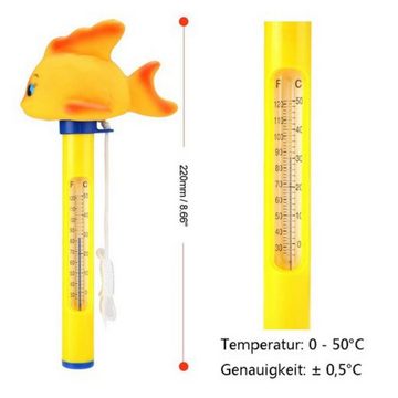 Fivejoy Schwimmthermometer Schwimmthermometer Schwimmende Pool Thermometer, 1-tlg., Floating Pool Thermometer mit String