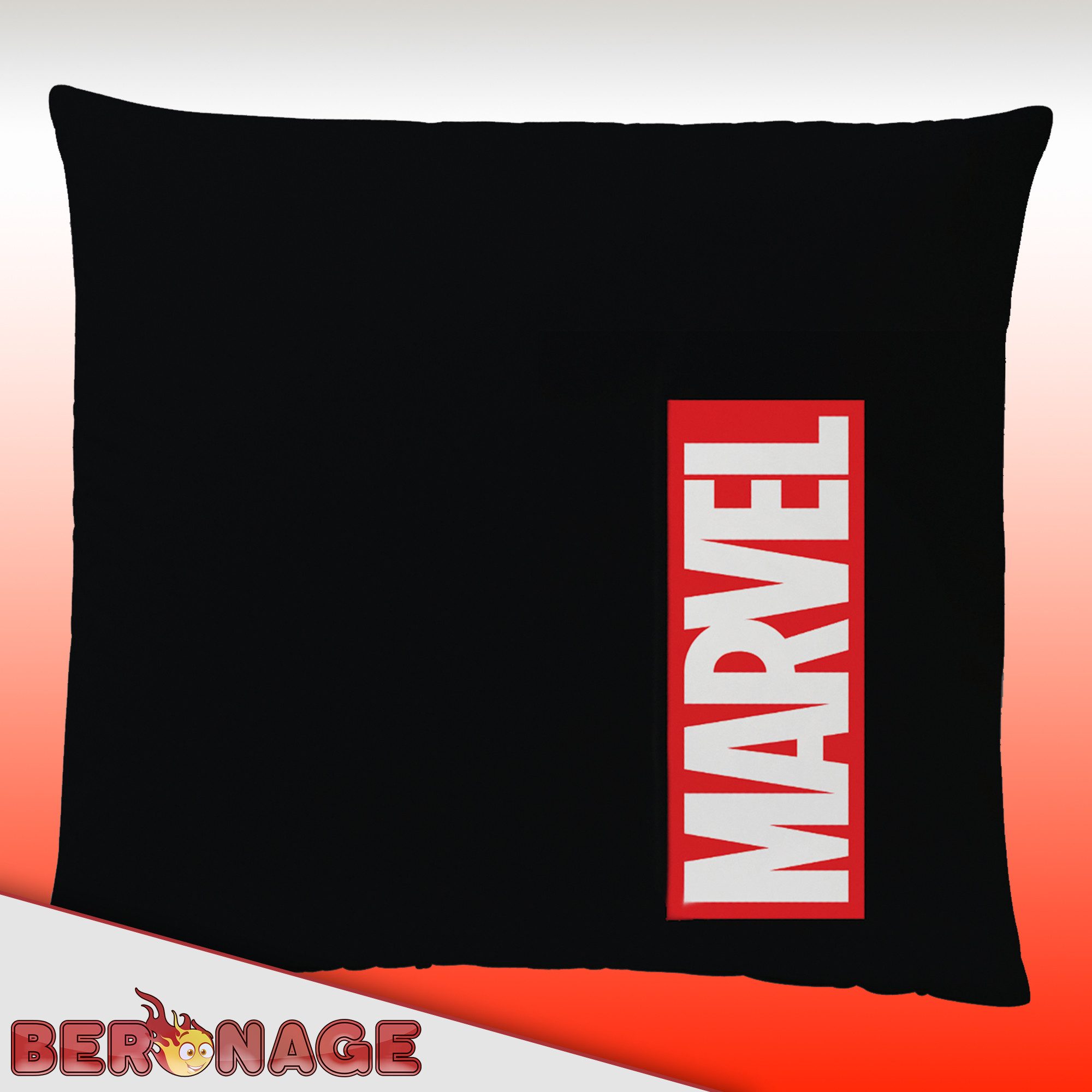 BERONAGE Jugendbettwäsche Marvel Logo Bettwäsche schwarz Linon / Renforcé, 2 teilig, 135x200 + 80x80 cm – Bild 5 von 5
