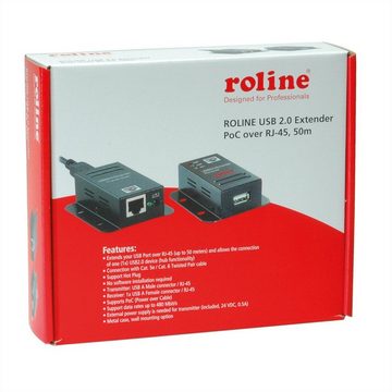 ROLINE USB 2.0 Verlängerung über RJ45, 1x USB, max. 50m Computer-Adapter USB 2.0 Typ B Weiblich (Buchse) zu USB 2.0 Typ A Weiblich (Buchse)