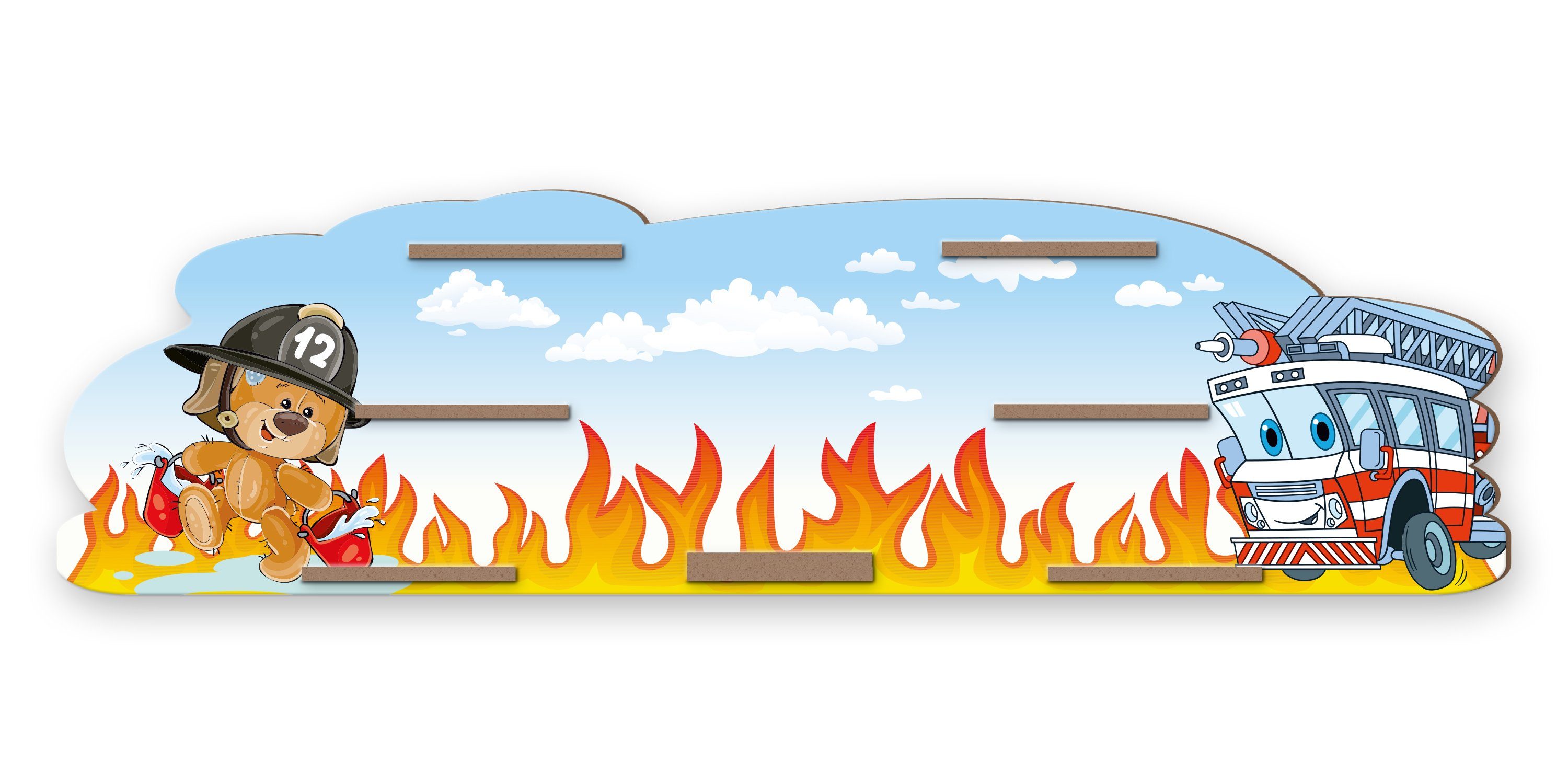 Kreative Feder Wandregal MUSIKBOX-REGAL Feuerwehr, für TONIE-BOX und TONIES inkl. 40 Metallplättchen