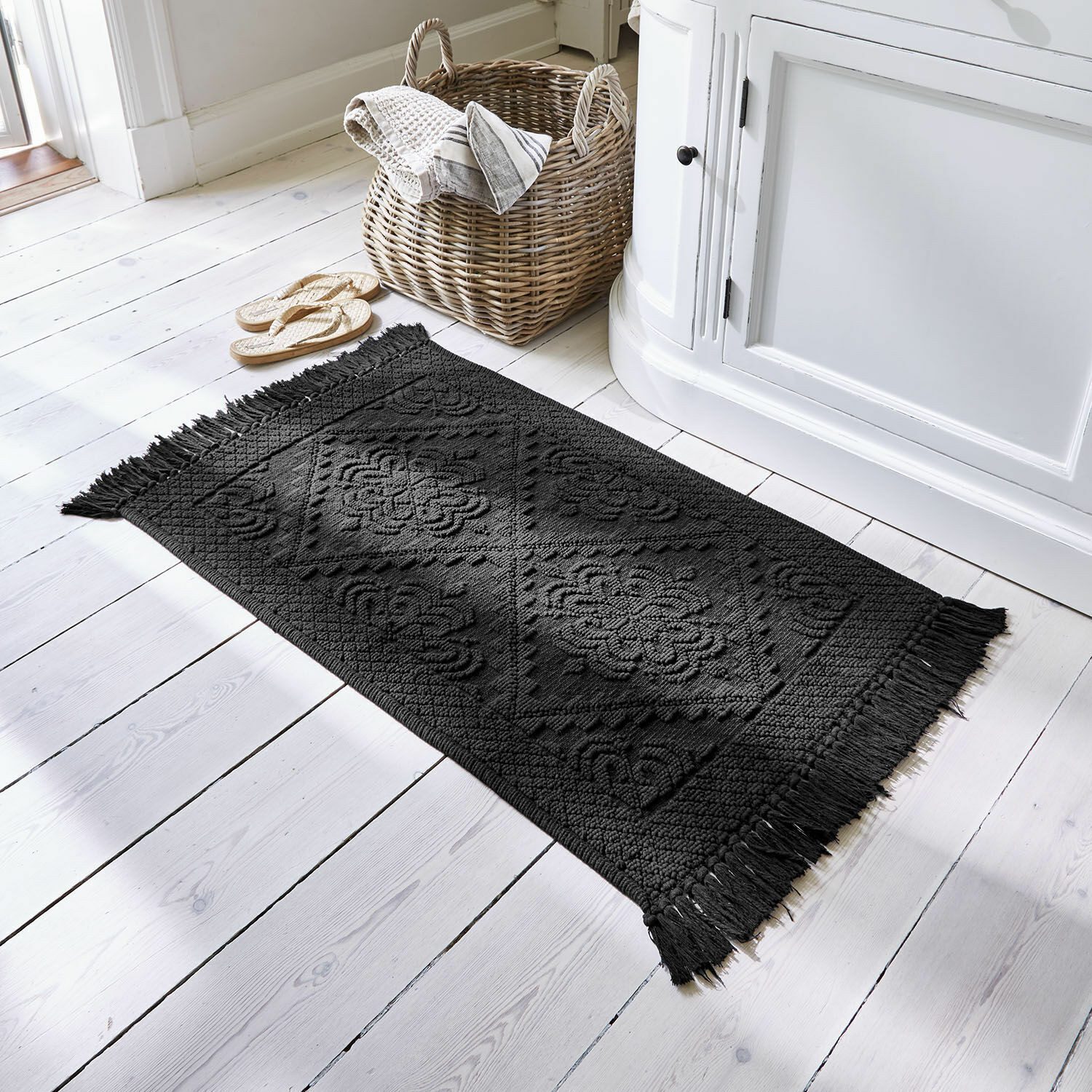 Mirabeau Badematte Badematte Mivorex schwarz, Höhe 60.0 mm, 100% Baumwolle günstig online kaufen