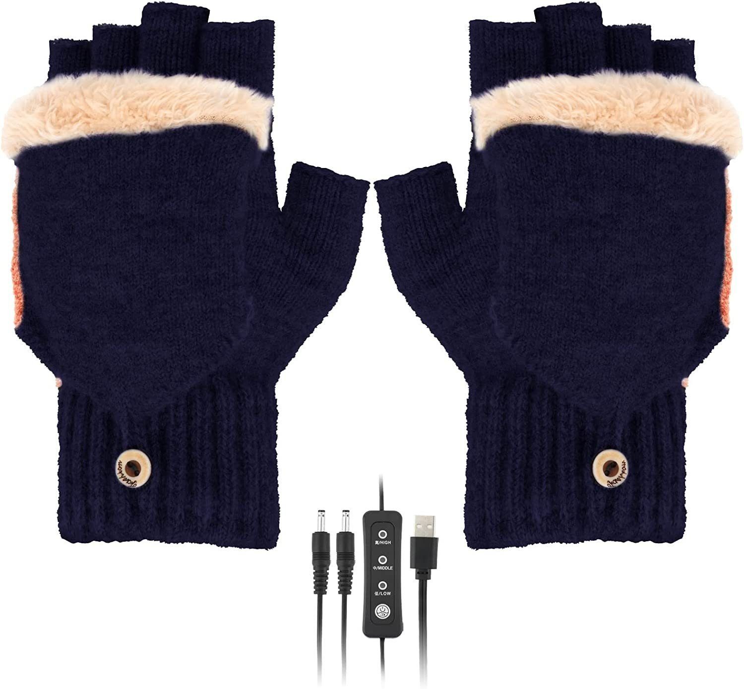 YYV Strickhandschuhe Strickhandschuhe Handschuhe,Winterhandschuhe mit 3 Stufentemperaturen für Ski Wandern
