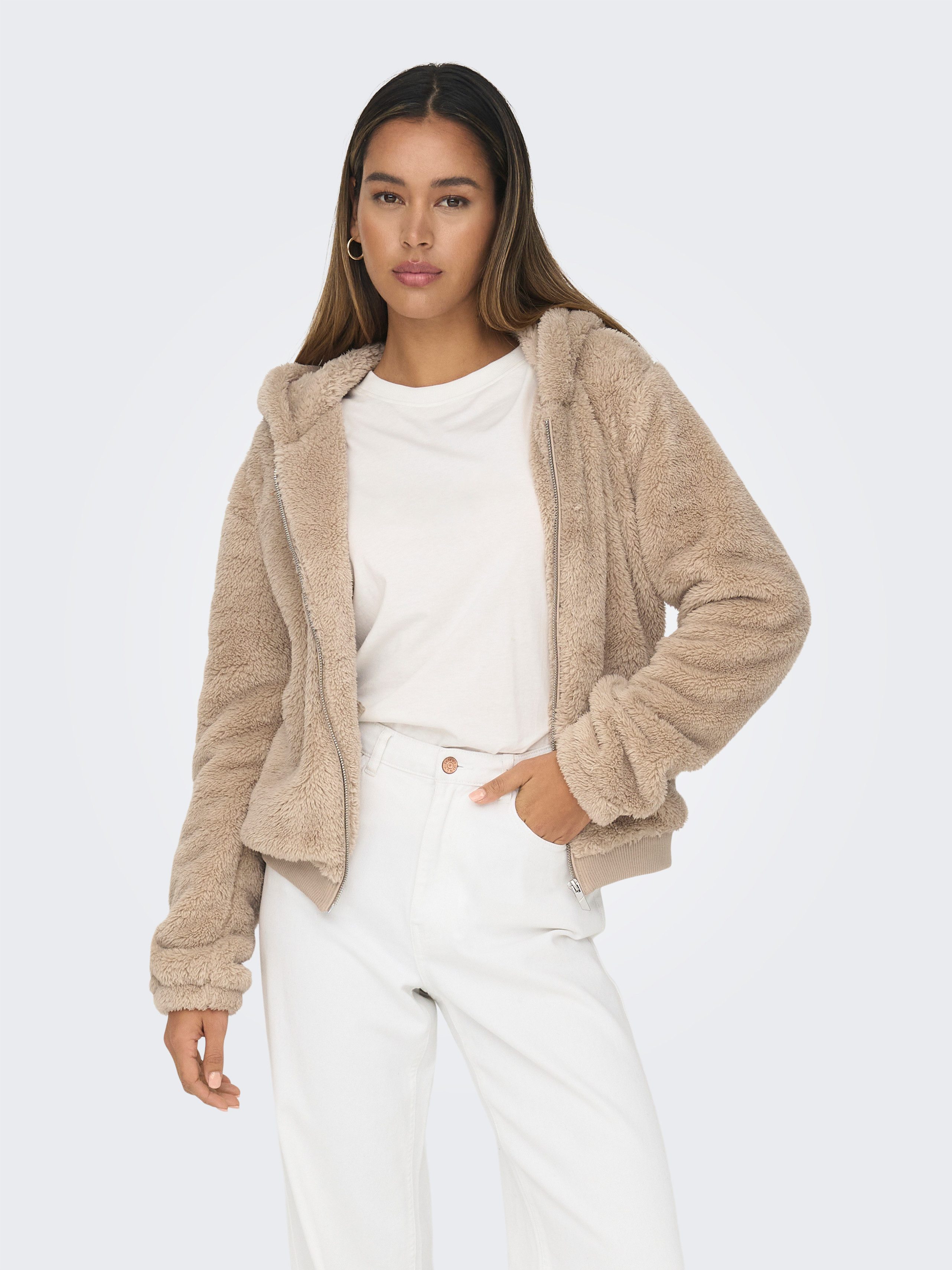 ONLY Kapuzenplüschjacke ONLNEWANNA CONTACT SHERPA JKT günstig online kaufen