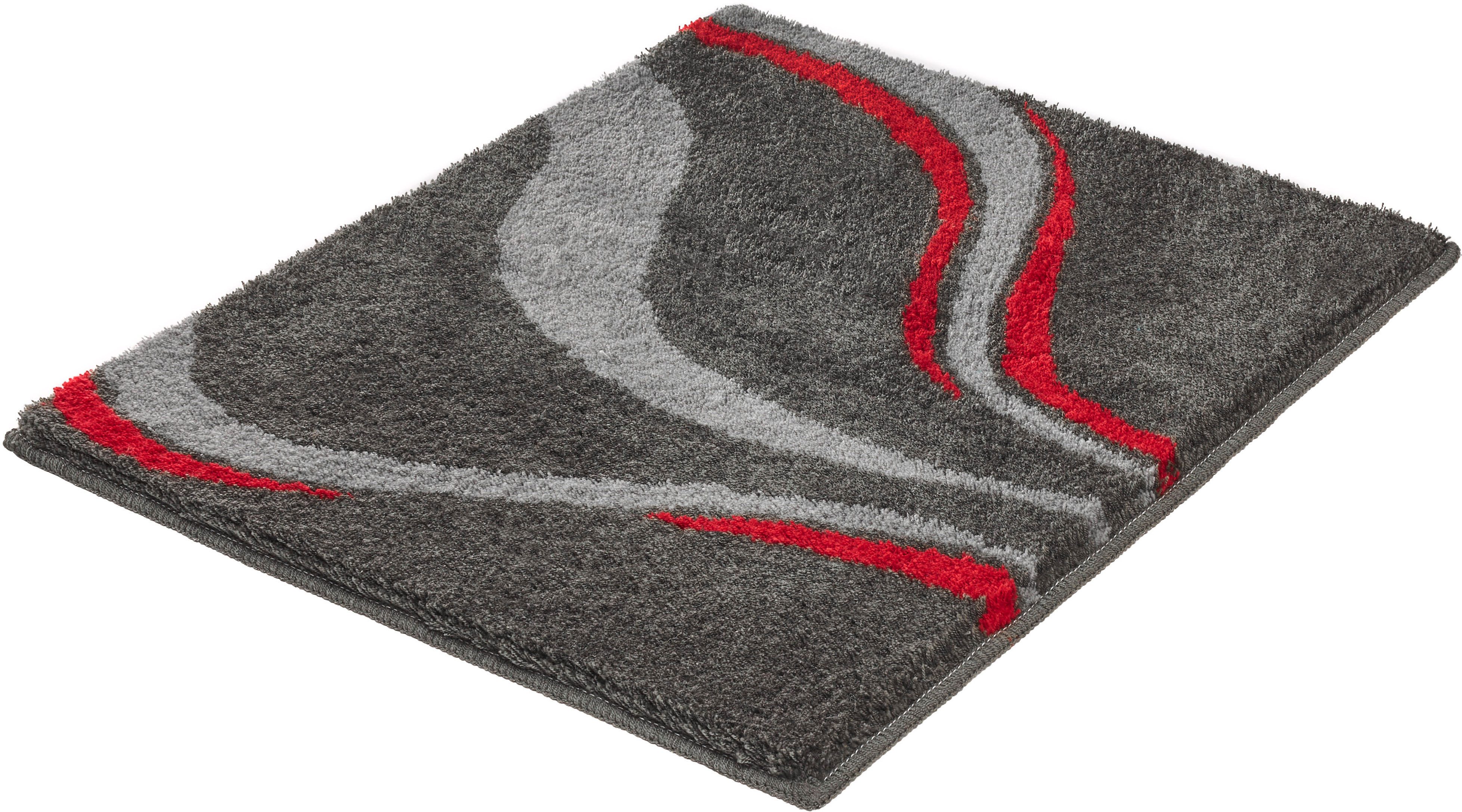 Kleine Wolke Badematte »Vento«, Badvorleger, Badezimmer Teppich, Höhe 20 mm, rutschhemmend beschichtet, fußbodenheizungsgeeignet, Polyacryl, rechteckig, Badteppich, modernes Welledesign, besonders weich