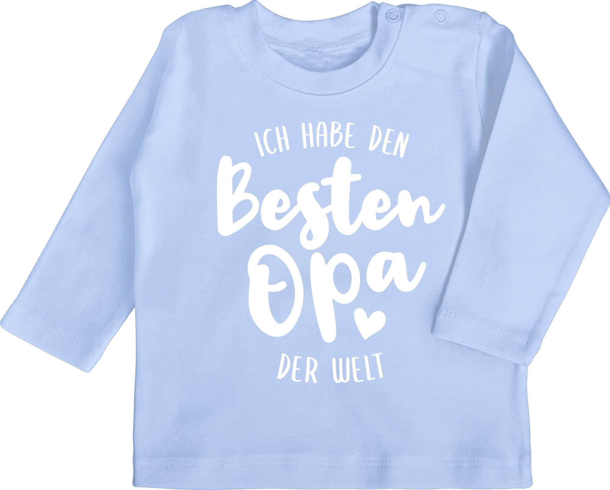 Shirtracer T-Shirt Ich habe den besten Opa der Welt Strampler Baby Mädchen & Junge 3 Babyblau | T-Shirts