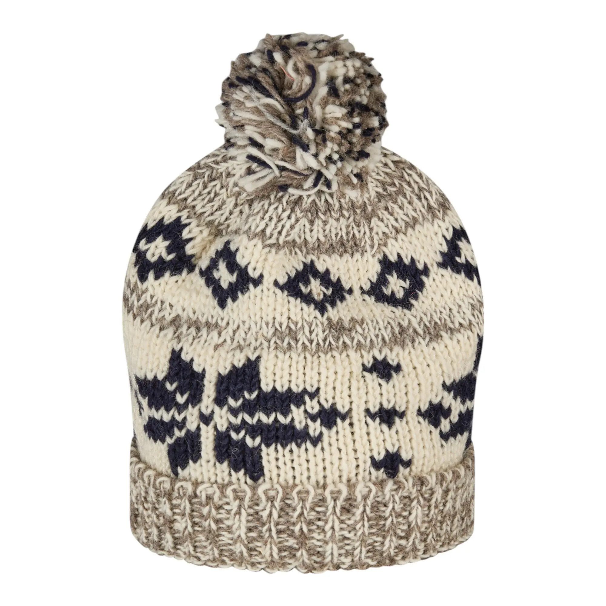 THC Natural Line Bommelmütze THC Schafwoll Pudelmütze 609 Norweger grau (1 Stück, 1-St., 1 Stück) Innenfutter: Fleece