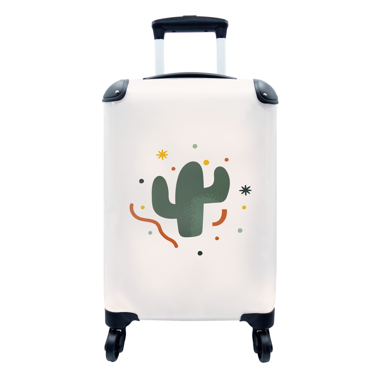 MuchoWow Handgepäckkoffer Kaktus - Sommer - Punkte, 4 Rollen, Reisetasche mit rollen, Handgepäck für Ferien, Trolley, Reisekoffer
