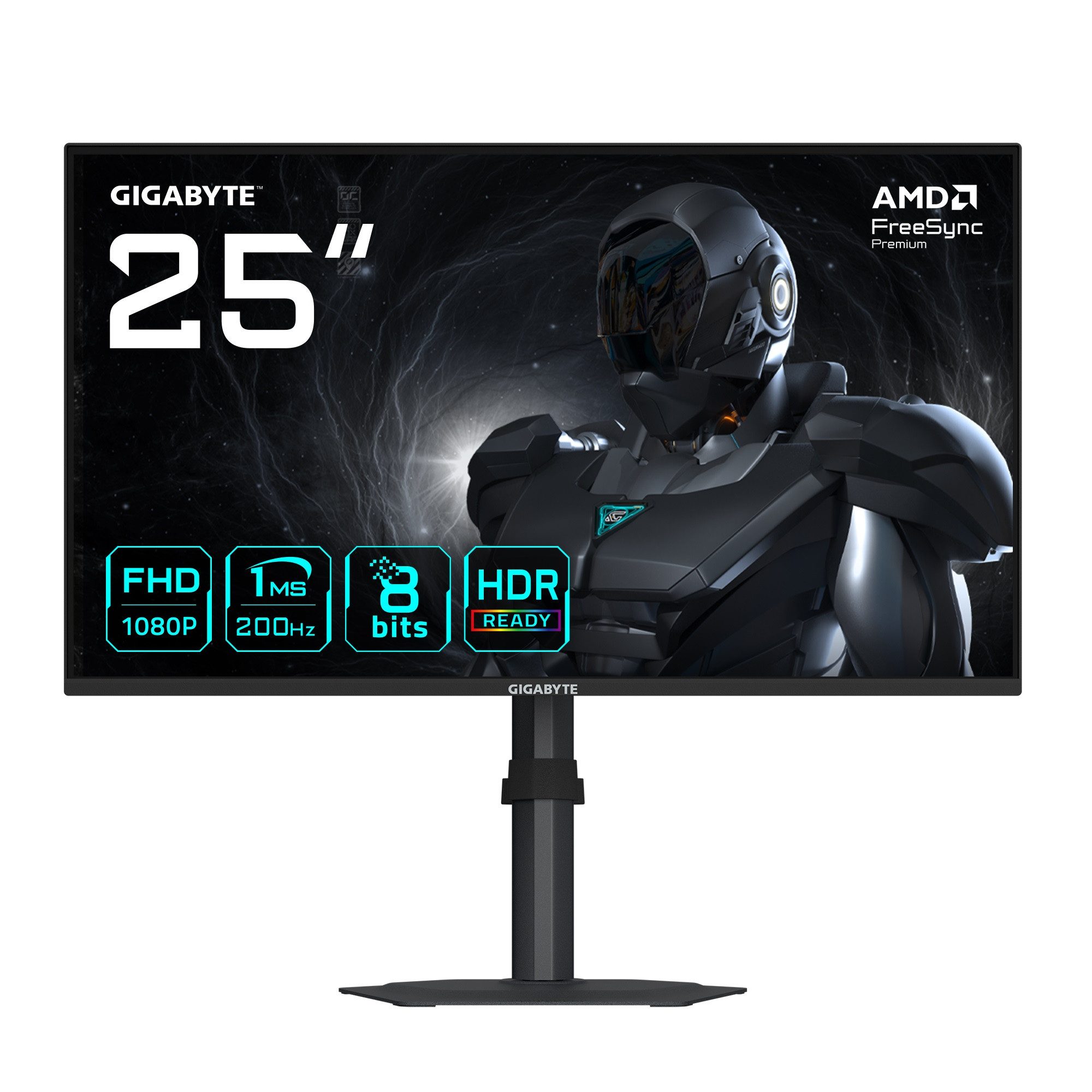 Gigabyte G25F2 Gaming-Monitor (62,2 cm/25 ", 1920 x 1080 px, Full HD, 1 ms Reaktionszeit, 200 Hz, IPS, dreh-, neig-,schwenk-, höhenverstellbar, Lautsprecher)