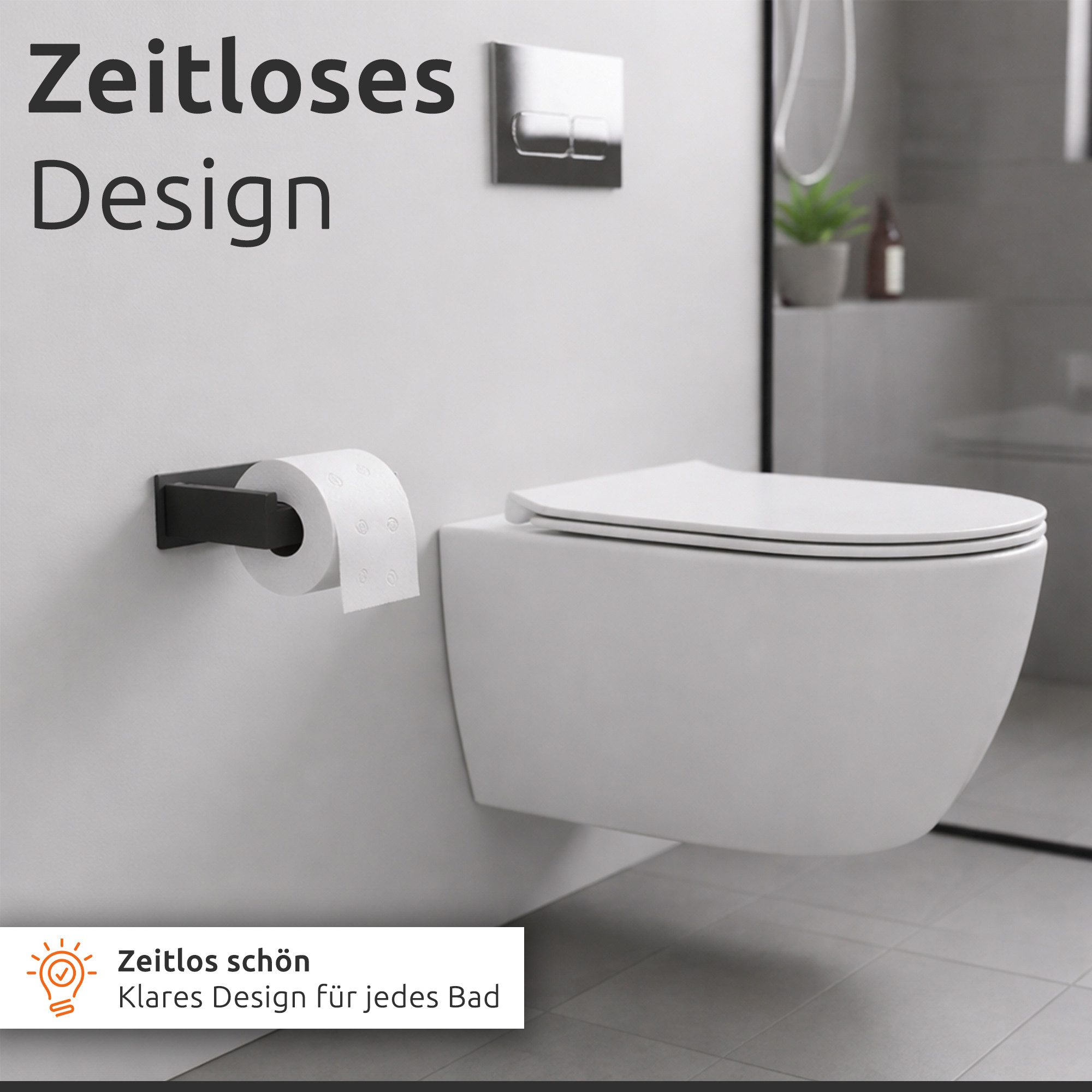 ECENCE Toilettenpapierhalter ohne Bohren selbstklebend Edelstahl 304 – Bild 3 von 5