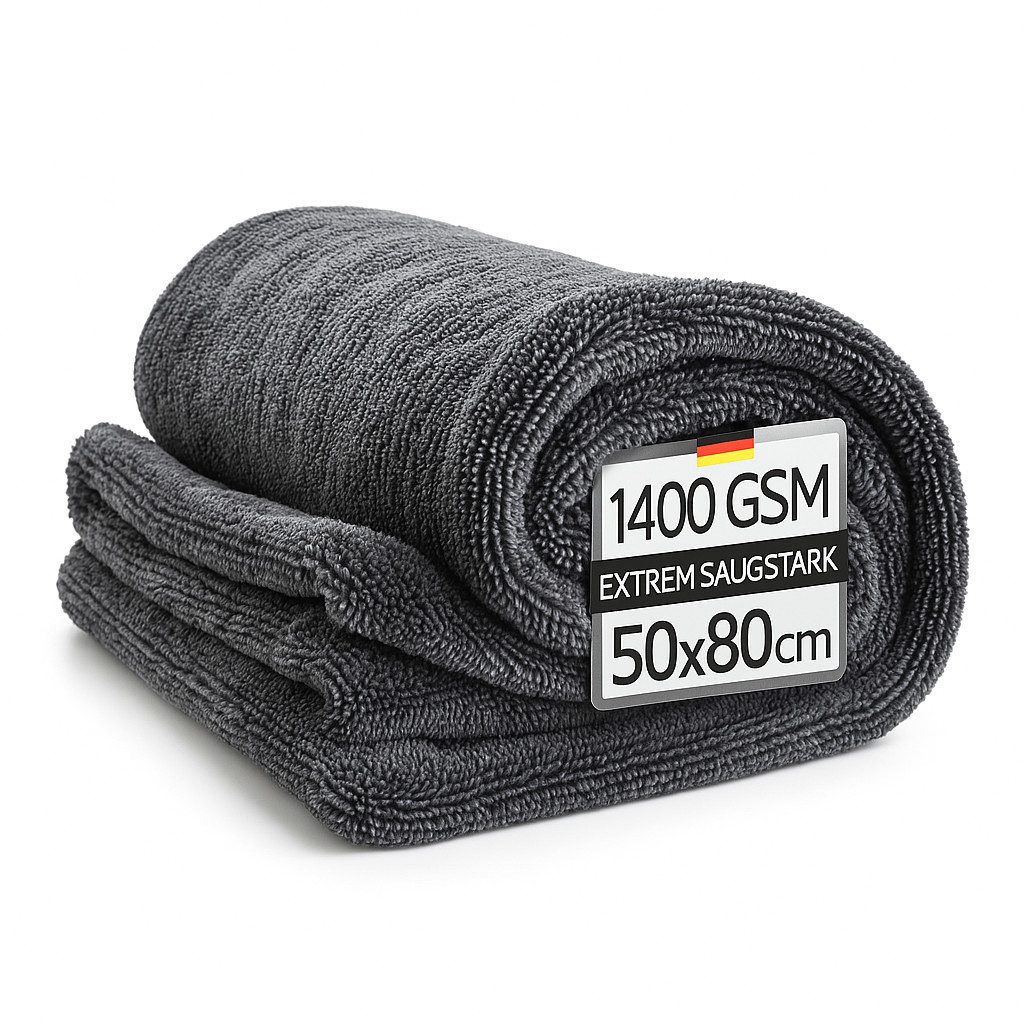 Kemes Mikrofasertücher Auto XXL Ultra saugstark mit 1400 GSM Trockentuch Mikrofasertuch (50x80 cm, 1-tlg., Extrem Saugstark 5-Fache)