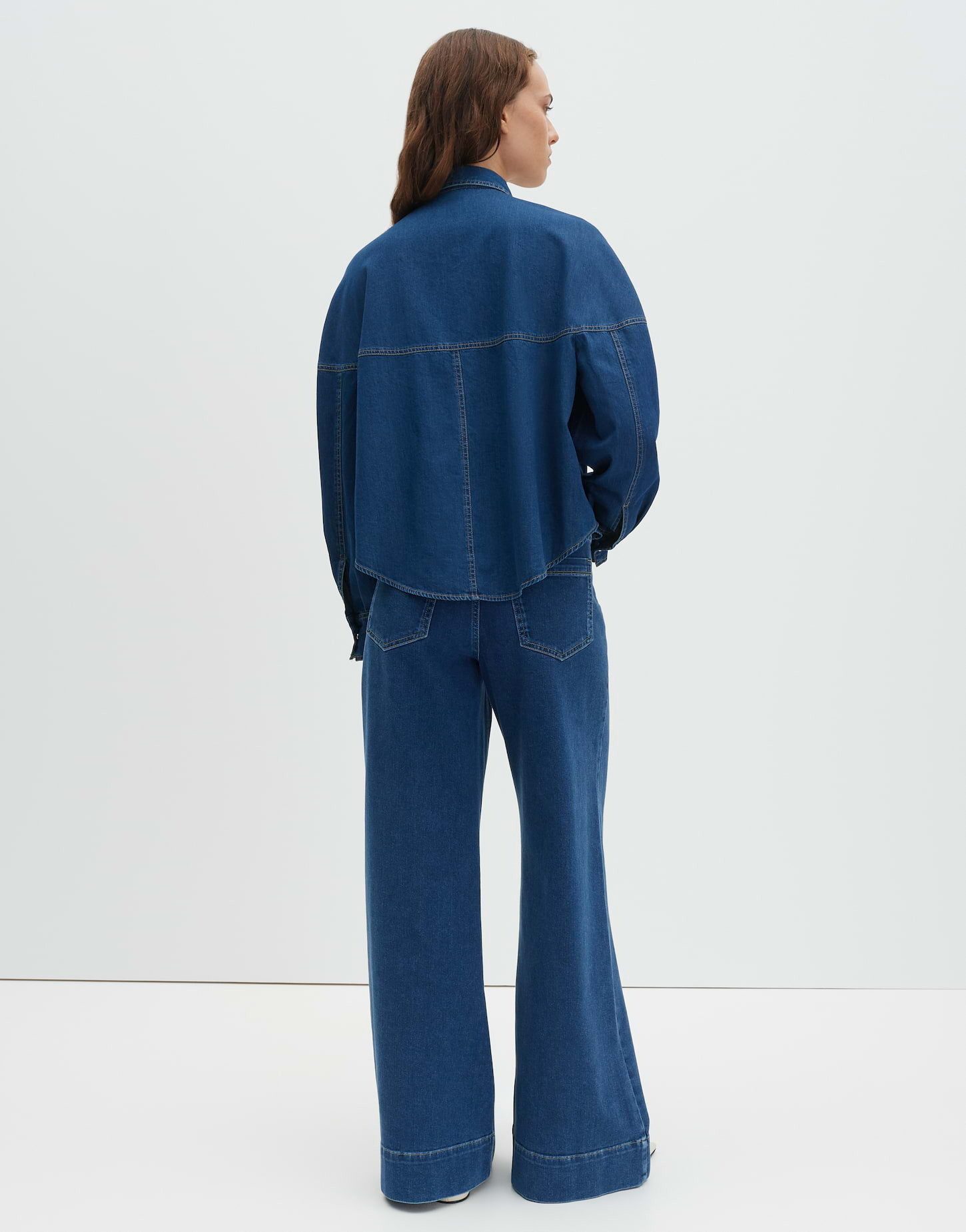 someday Jeansbluse ZOYLA Loose mit kontrastfarbenen Nähten weite Passform, A-Linie, authentische Waschung