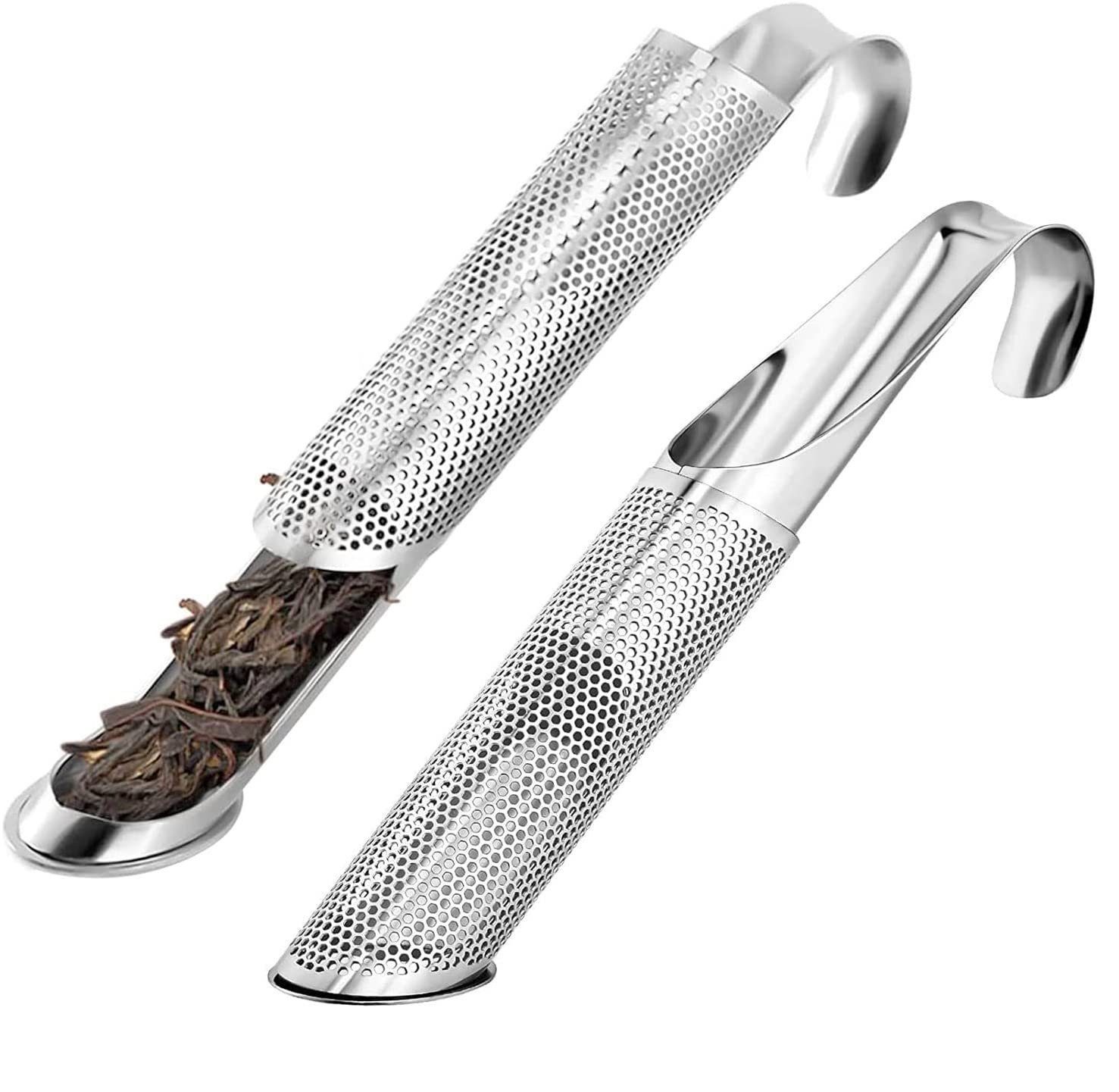 YMQHBS Teesieb Edelstahl feinmaschig Teestab losen Tee 2-st.Setz, Edelstahl