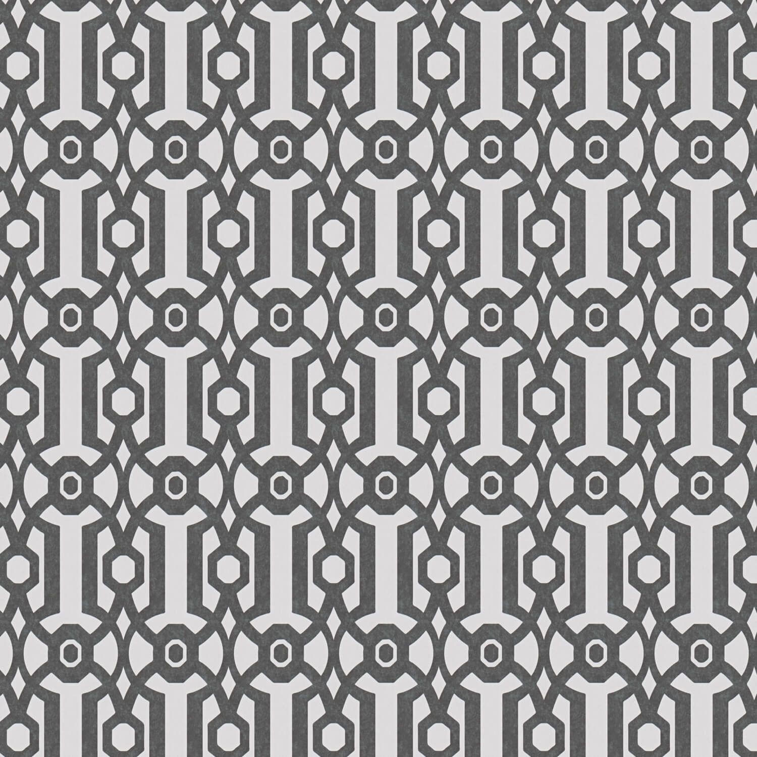 Profhome Vliestapete 390624-GU Retro Tapete Ornament matt schwarz weiß, glatt, (1 Rolle, 5,33 qm), Vliestapete, schwarz