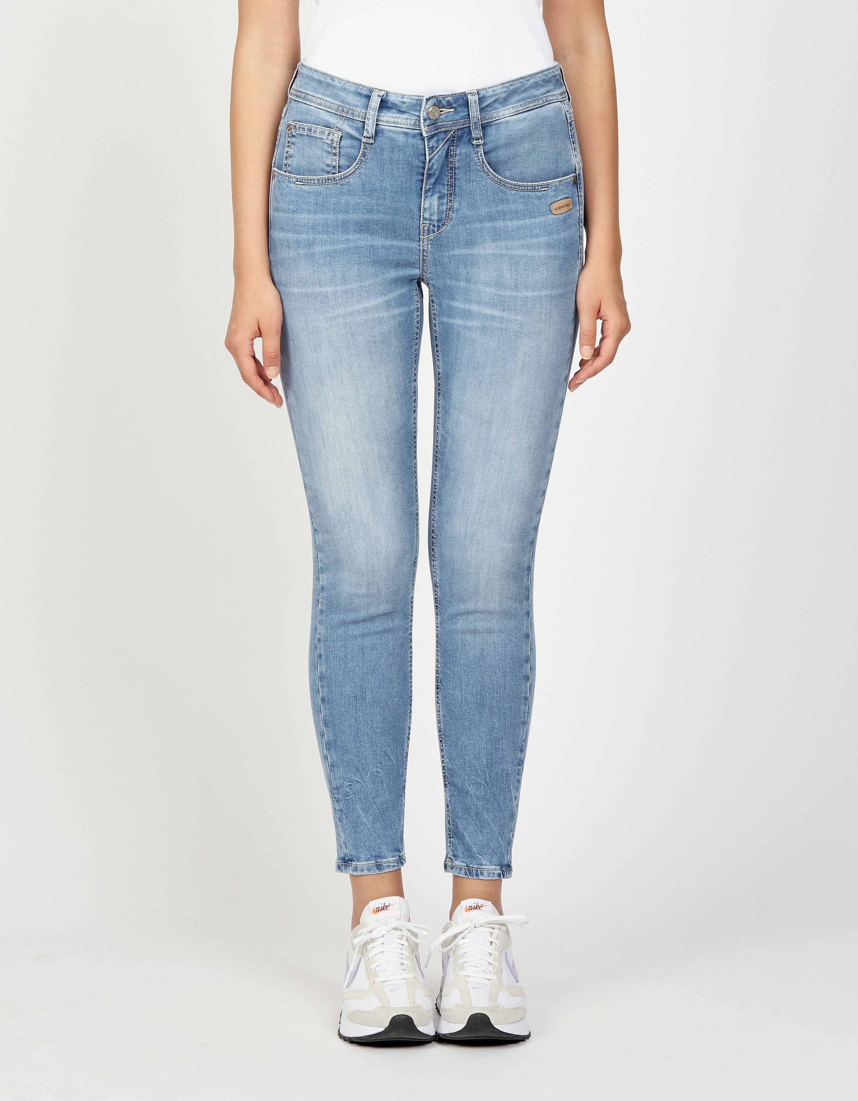 GANG Relax-fit-Jeans 94AMELIE CROPPED aus robustem Gabardine Stretch