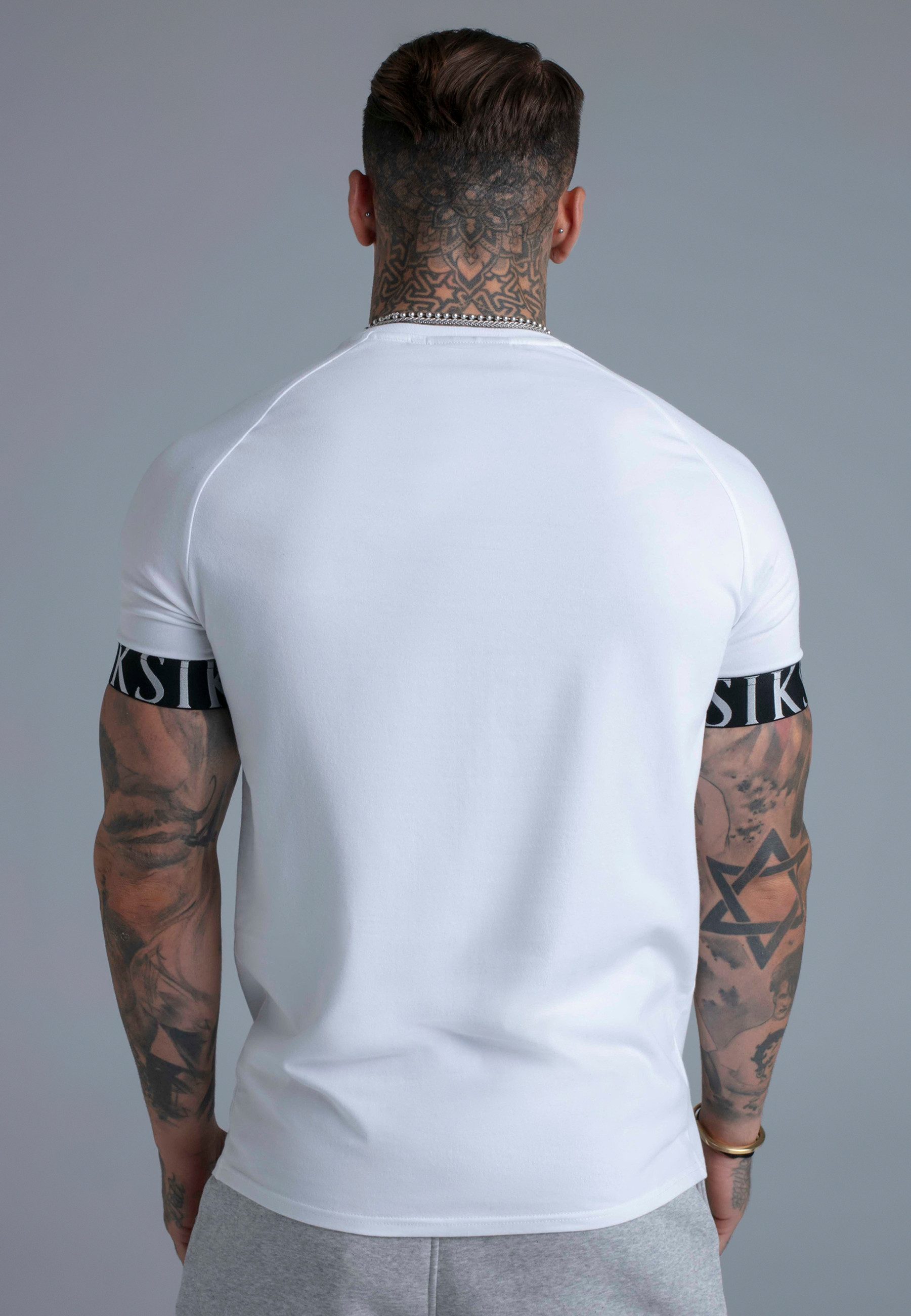 Siksilk T-Shirt SikSilk Herren Weiß Tech T-Shirt – Bild 5 von 5
