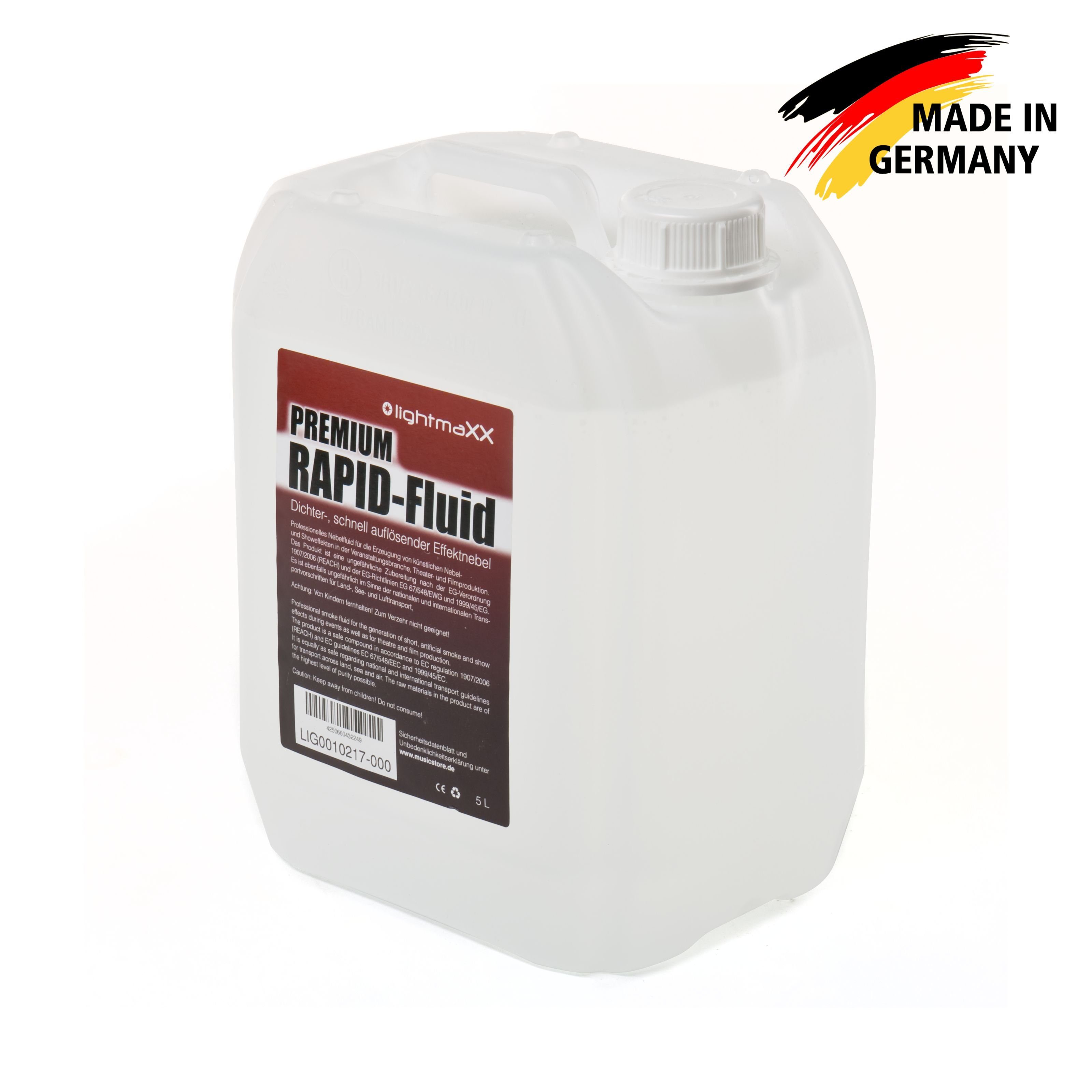 lightmaXX LED Discolicht, Premium Rapid Fluid 5L, Schnell auflösendes Nebelfluid, Made in