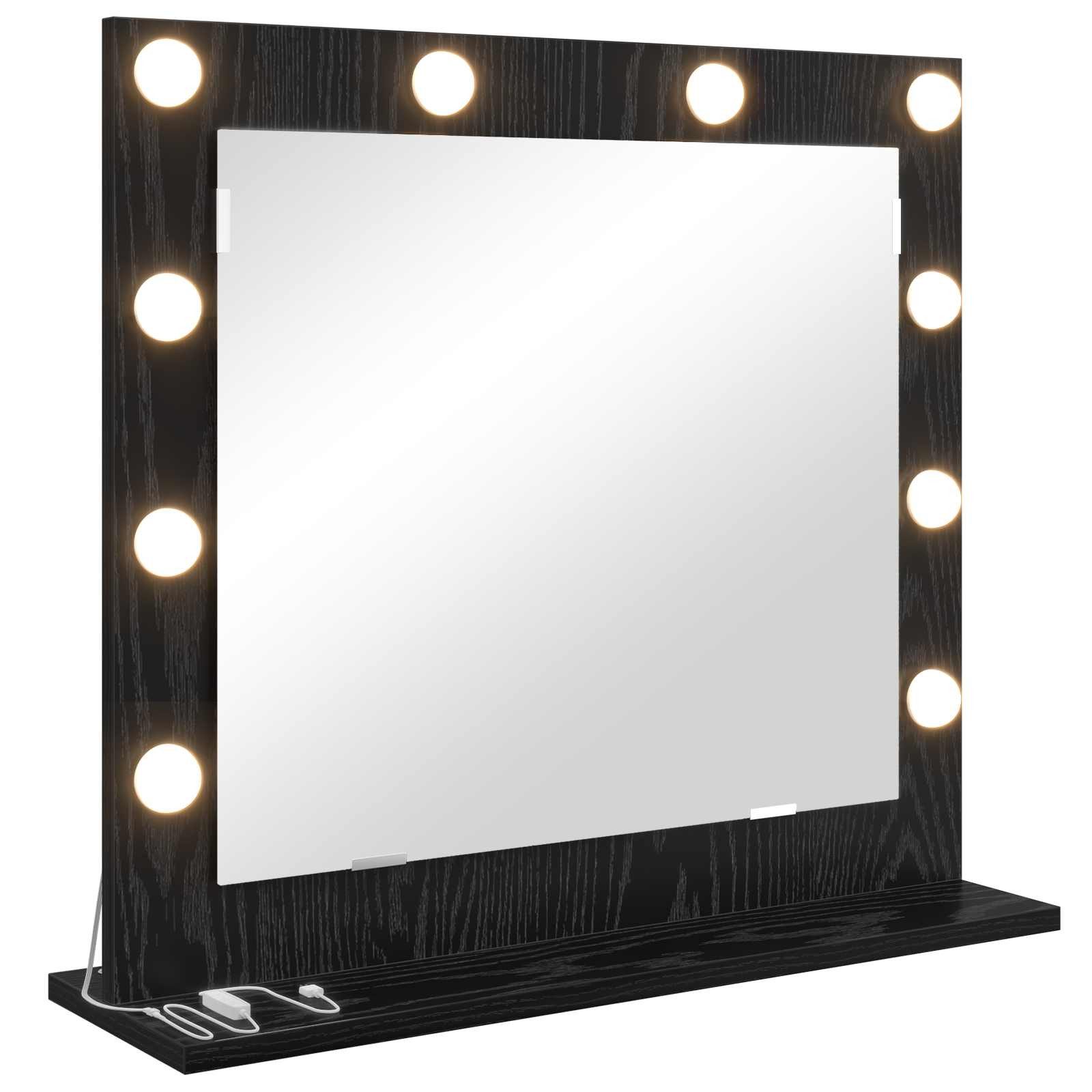 vidaXL Spiegel Waschtischspiegel Schwarz Eichen-Optik 60 x 55 x 18 cm (1-St)