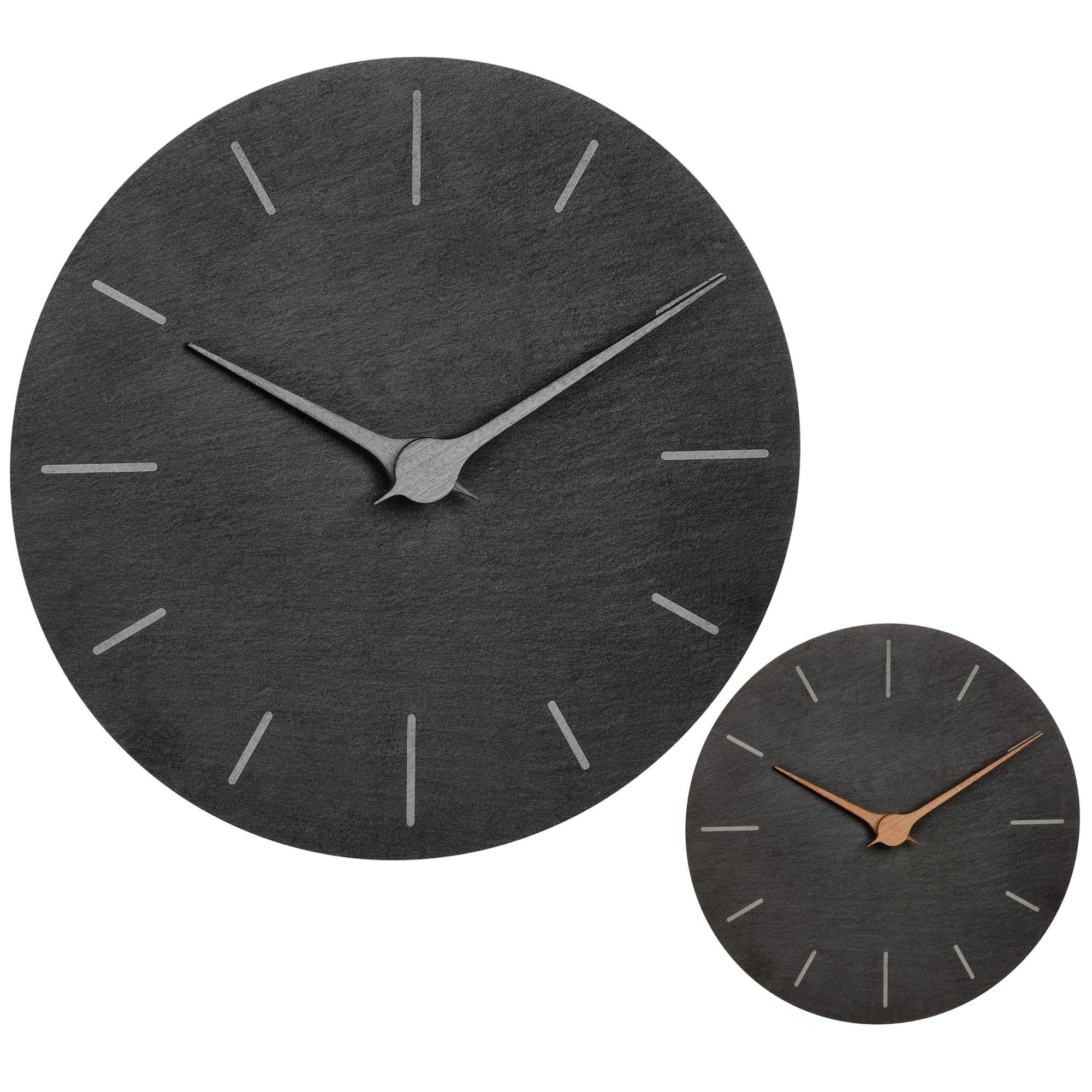 TFA Dostmann Wanduhr TFA 60.3068 analoge Schiefer Wanduhr 250 mm Quarzuhr g günstig online kaufen