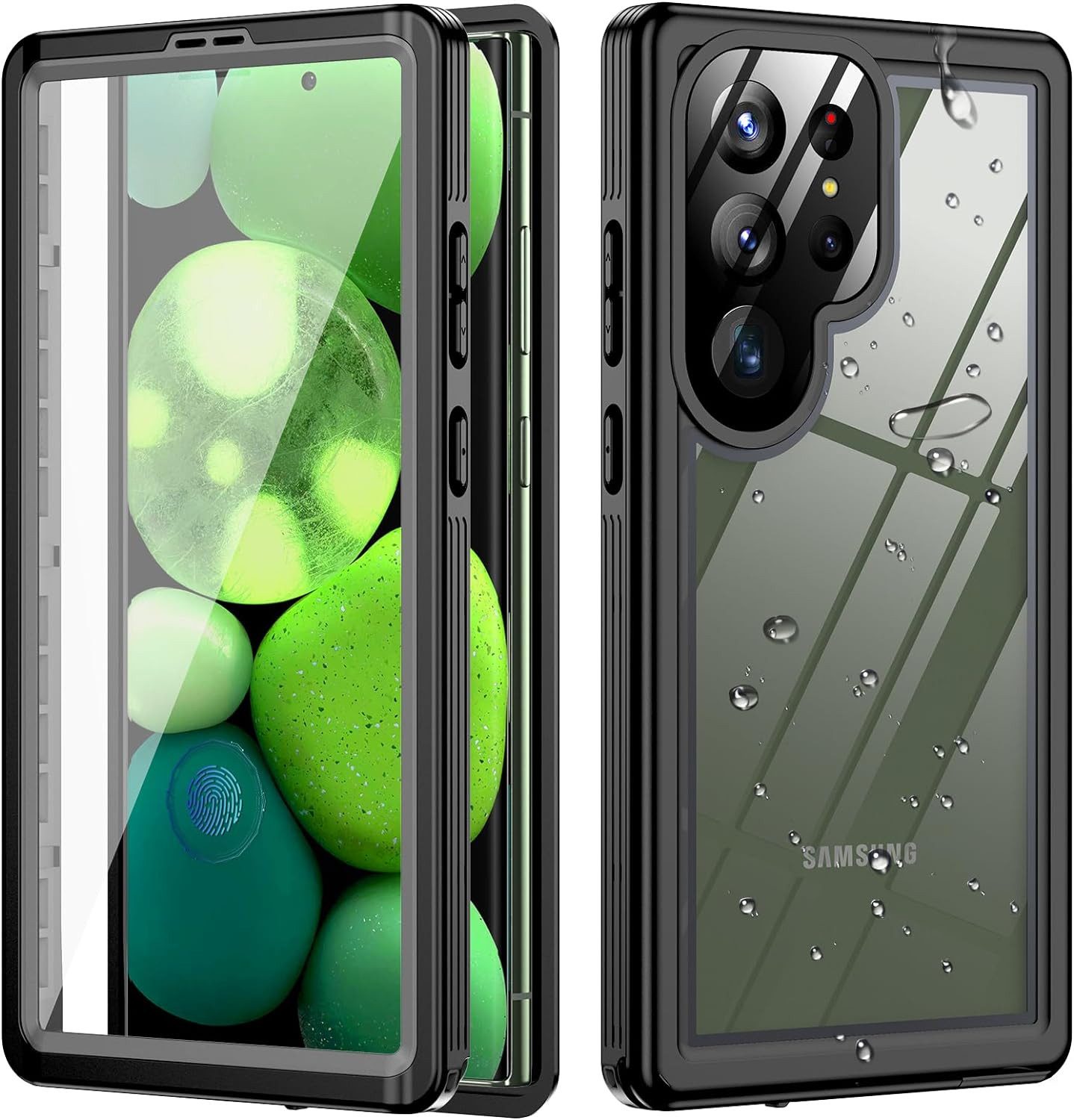 Vivitar Handyhülle Samsung Galaxy S23 Ultra Hülle, IP68 Wasserdicht Handyhülle, Stoßfest 6,8 Zoll, 360° Schutzhülle, eingebautem Displayschutz, Fingerabdruck-Entsperrung