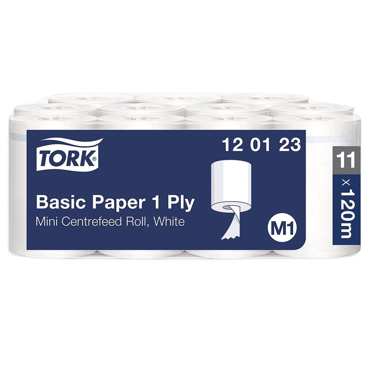 TORK Papierhandtuch Innenabrollung (11-St), 1-lagig, weiß, Tissue, 21,5 cm x 120 m/Rolle