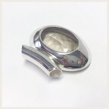 Edelschmiede925 Kettenanhänger traumhafter Anhänger 925 Silber Rutilquarz oval facettiert