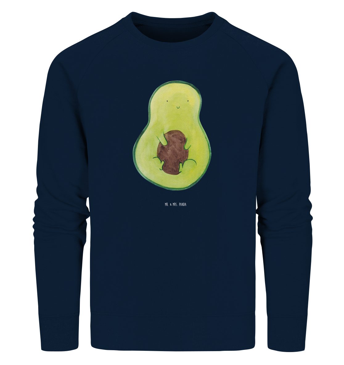 Longpullover Avocado Kern Größe XS - French Navy - Geschenk, Veggie, Unisex, Vegan
