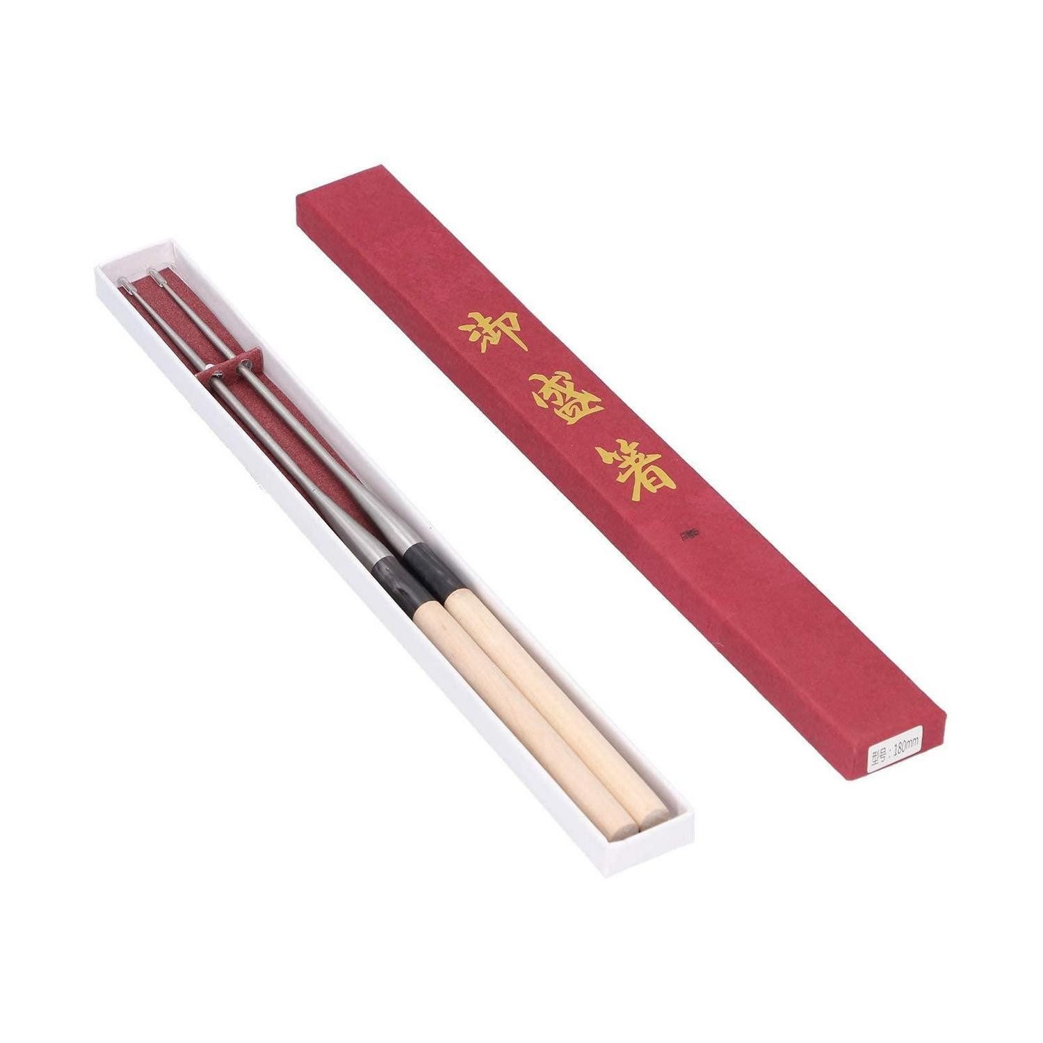LuxusKollektion Essstäbchen Essstäbchen Edelstahl Japanisch 180mm Holzgriff