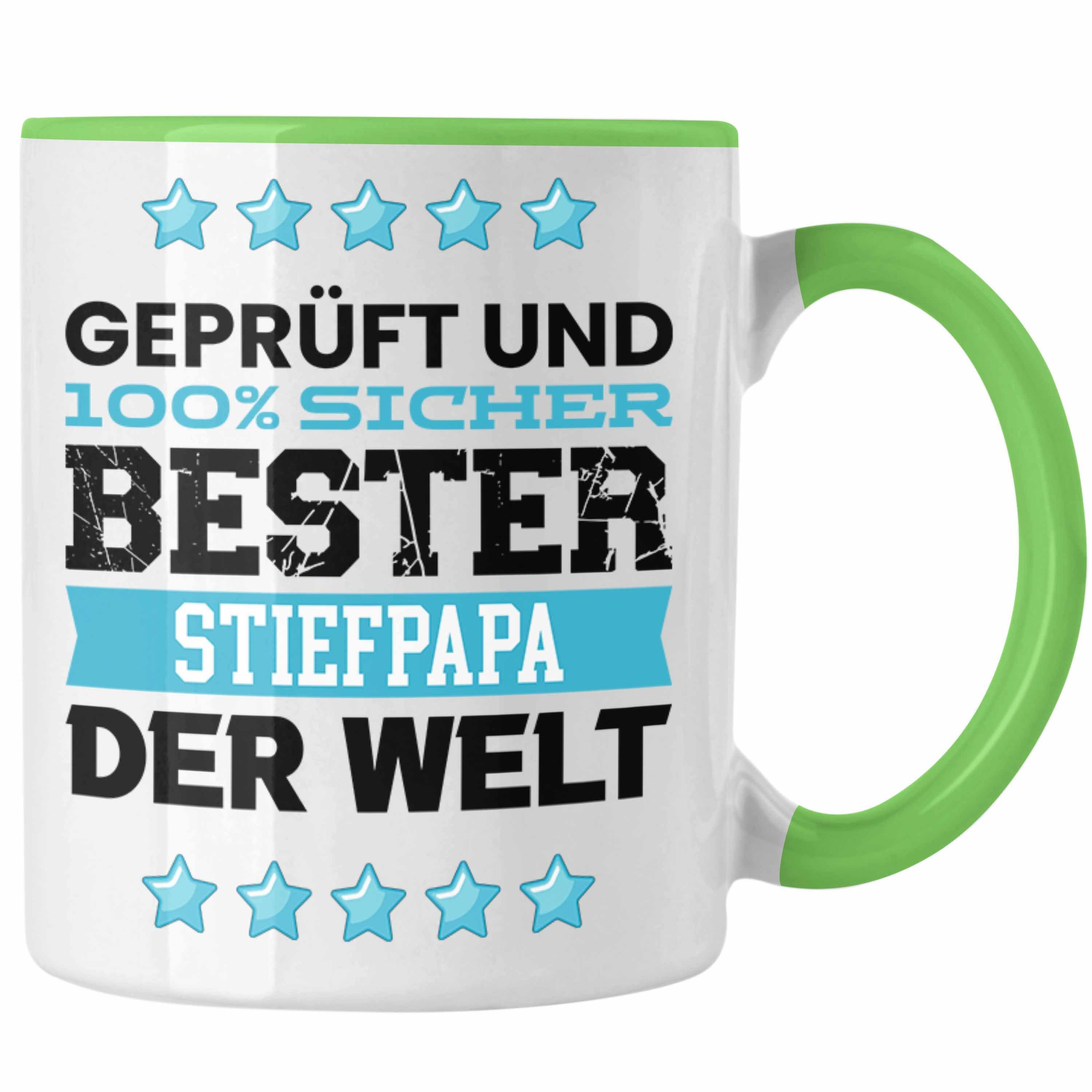 Trendation Tasse Trendation - Bester Stiefpapa Der Welt Geschenk Tasse für Stief Papa G Grün