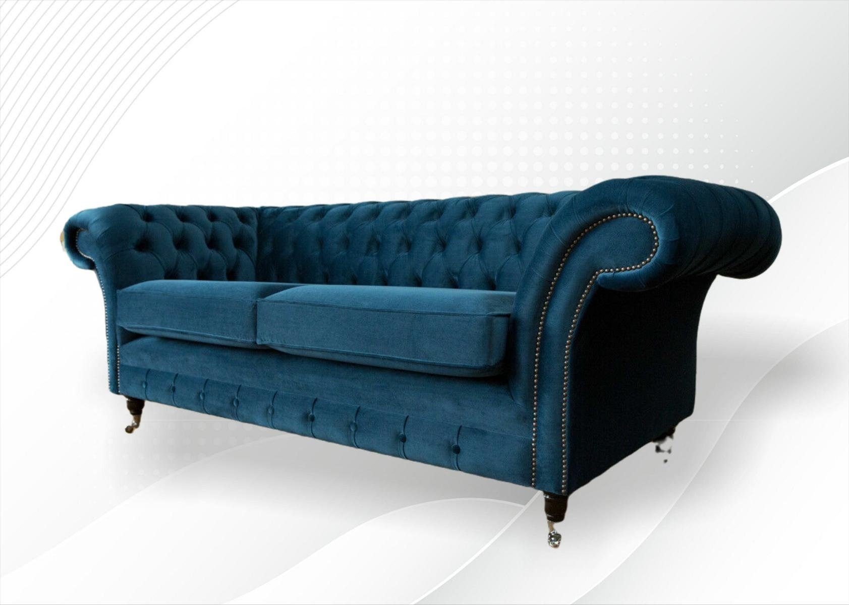 Sitzer 225 JVmoebel Sofa Chesterfield-Sofa, Chesterfield Couch Design cm 3