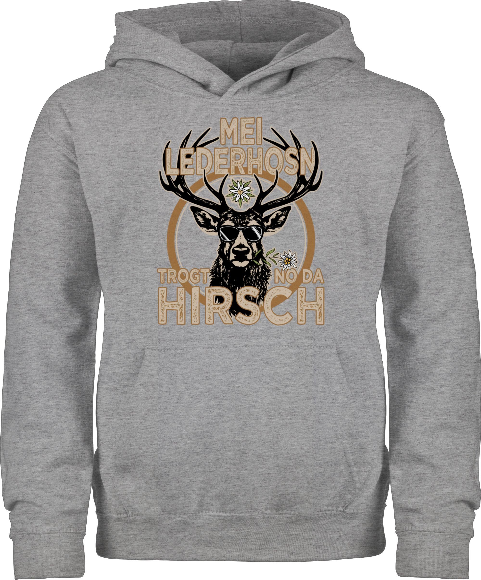 Shirtracer Hoodie Trachten Outfit Lederhose Spruch Trägt der Hirsch