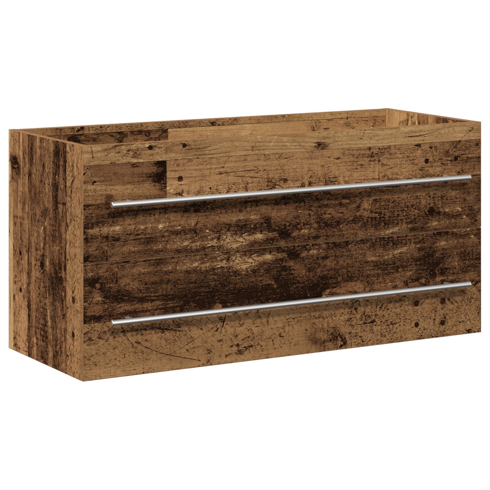 vidaXL Badezimmer-Set Waschbeckenunterschrank Altholz-Optik 100x38,5x48 cm, günstig online kaufen
