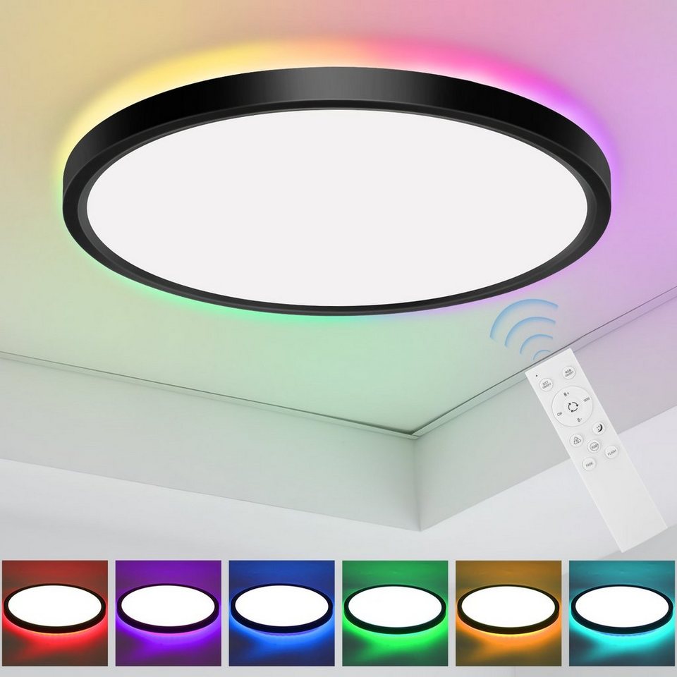 Lospitch LED Deckenleuchte 24W LED BACKLIGHT Deckenleuchte Bürolampe Flur  Küchen RGB Schlafzimmer