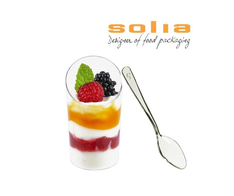 Solia Dessertlöffel 250 x Buffet Mini-Löffel Mehrweg Recycelbar für Fingerfood/Desserts (250 Stück)