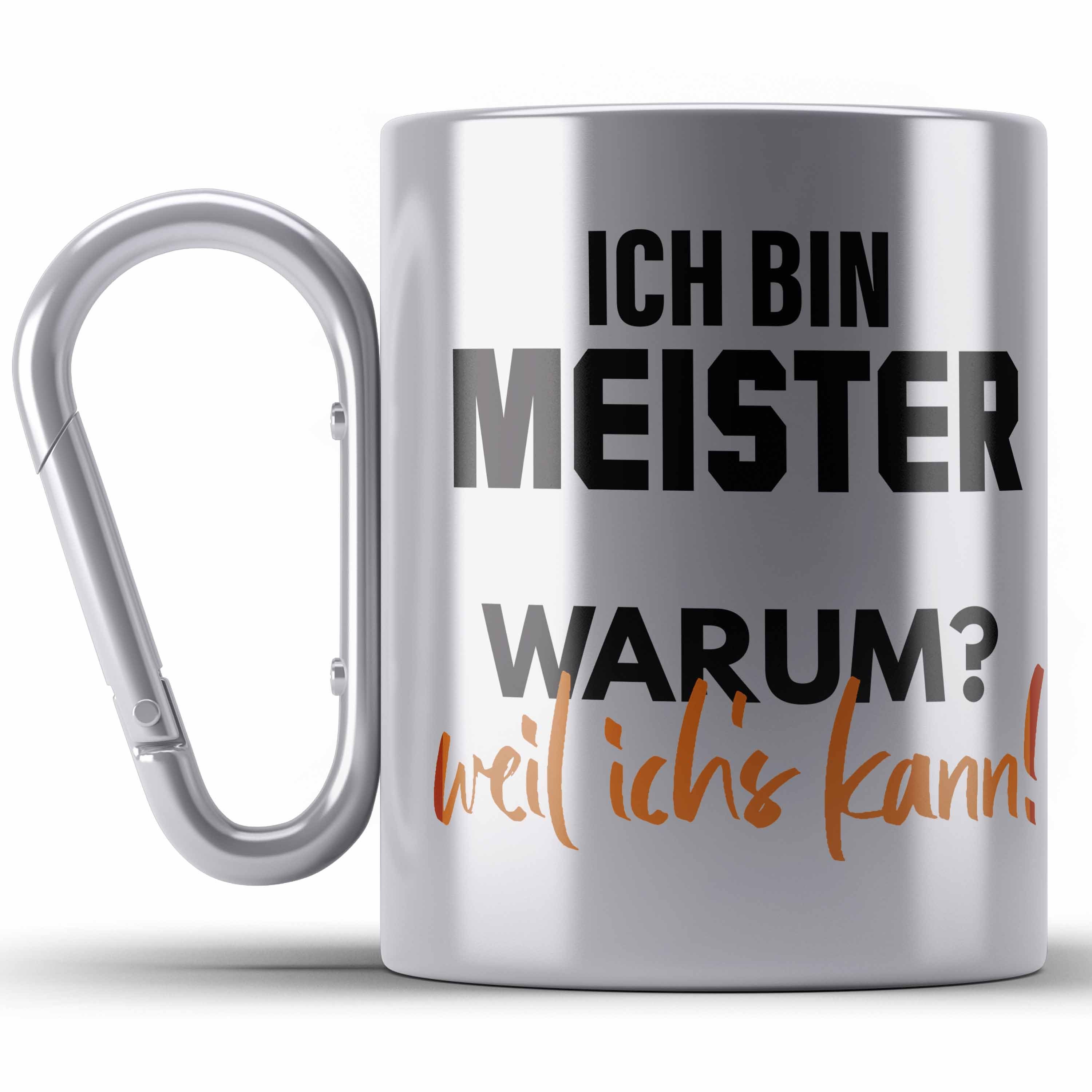 Trendation Thermotasse Meister Prüfung Bestanden Geschenk Meisterprüfung Edelstahl Tasse Mann