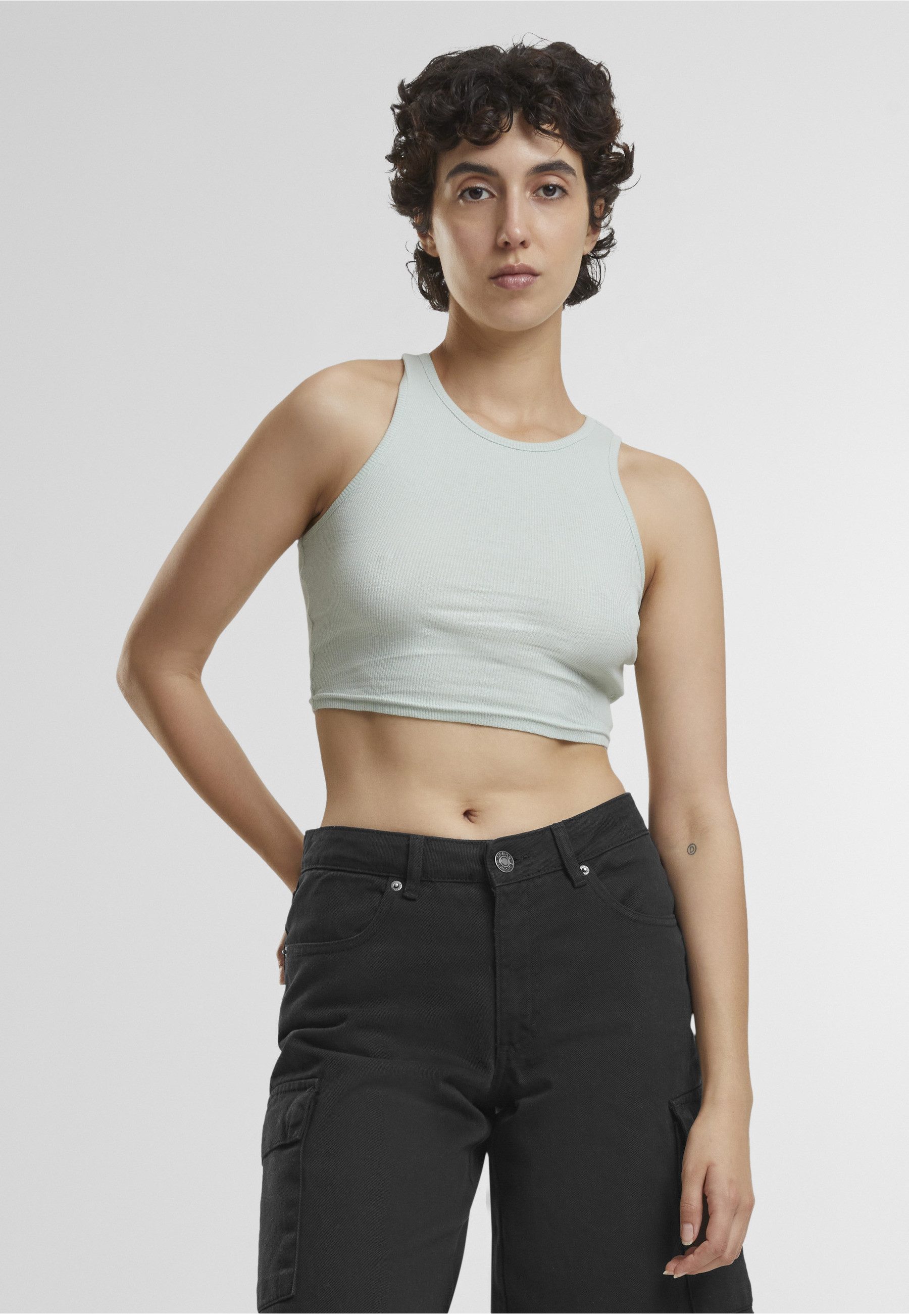 URBAN CLASSICS Tanktop Urban Classics Damen Ladies Cropped Rib Top (1-tlg)