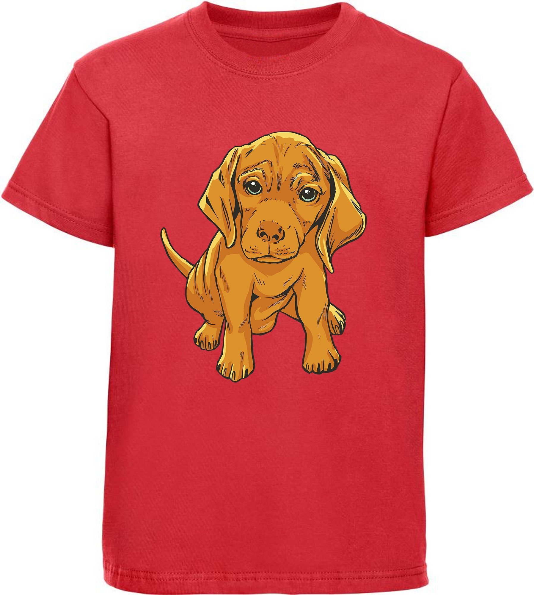 MyDesign24 Print-Shirt Kinder Hunde T-Shirt bedruckt - Süßer Welpe Kurzarm Baumwollshirt mit Aufdruck i230