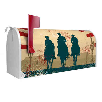 banjado Amerikanischer Briefkasten Mailbox Drei Cowboys (Amerikanischer Briefkasten, original aus Mississippi USA), 22 x 17 x 51 cm