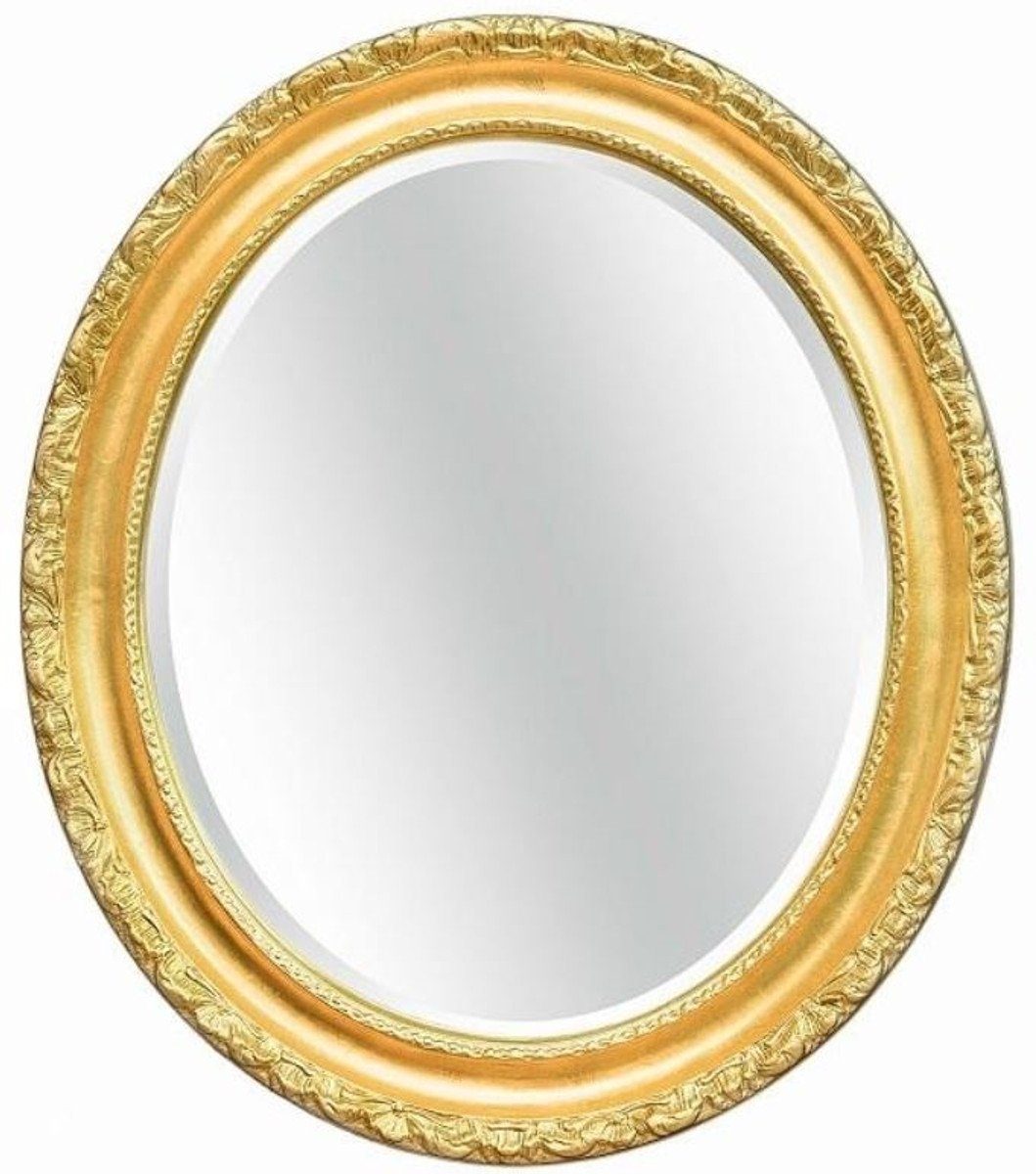 Casa Padrino Barockspiegel Luxus Barock Spiegel Gold 64 x 6 x H. 84 cm - Ovaler Wandspiegel im Barockstil - Barock Möbel