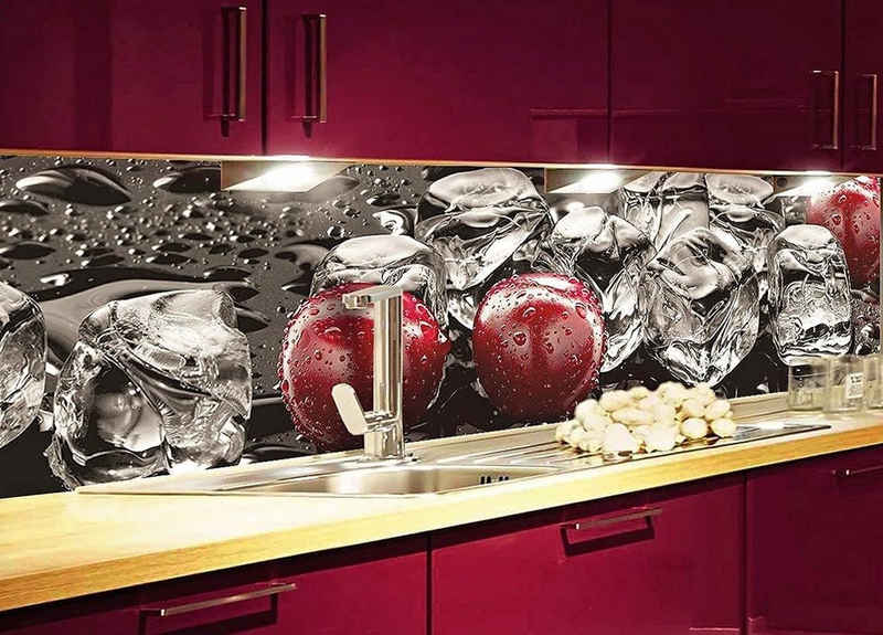 Rodnik Кухняnrückwand »Eiswürfel und Kirschen«, hochwertige ABS-Kunststoffplatte mit UV- Direktdruck