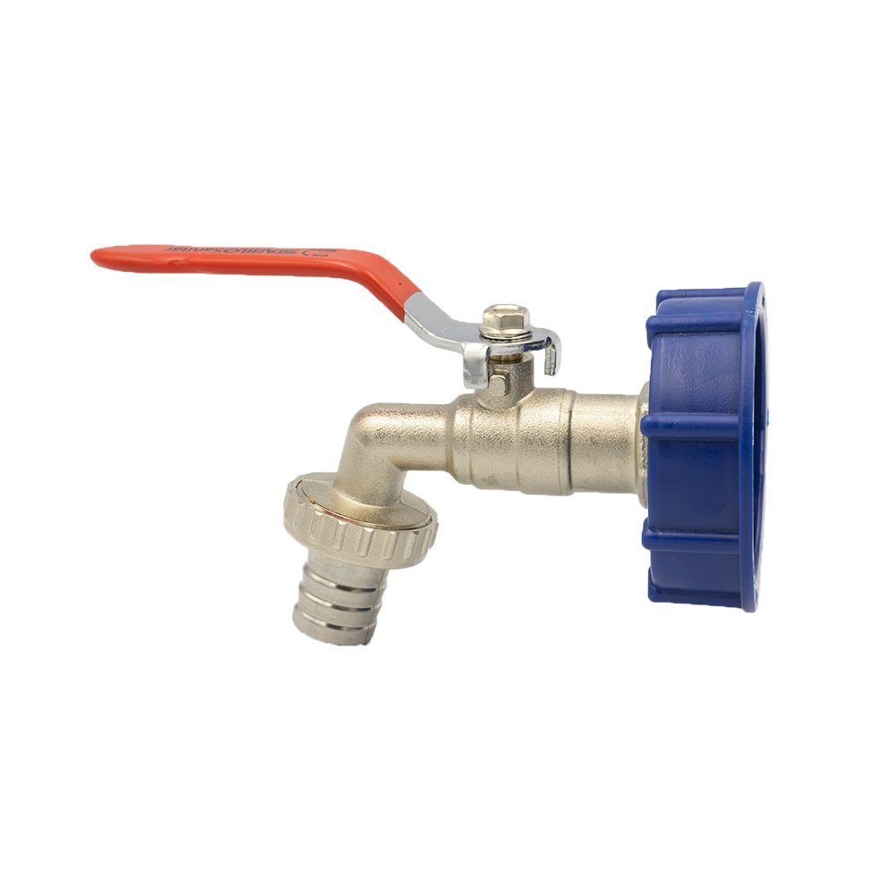 Auslaufventil Kugel Auslaufhahn Adapter S60x6 62mm IBC Hahn 3/4 Kugelhahn