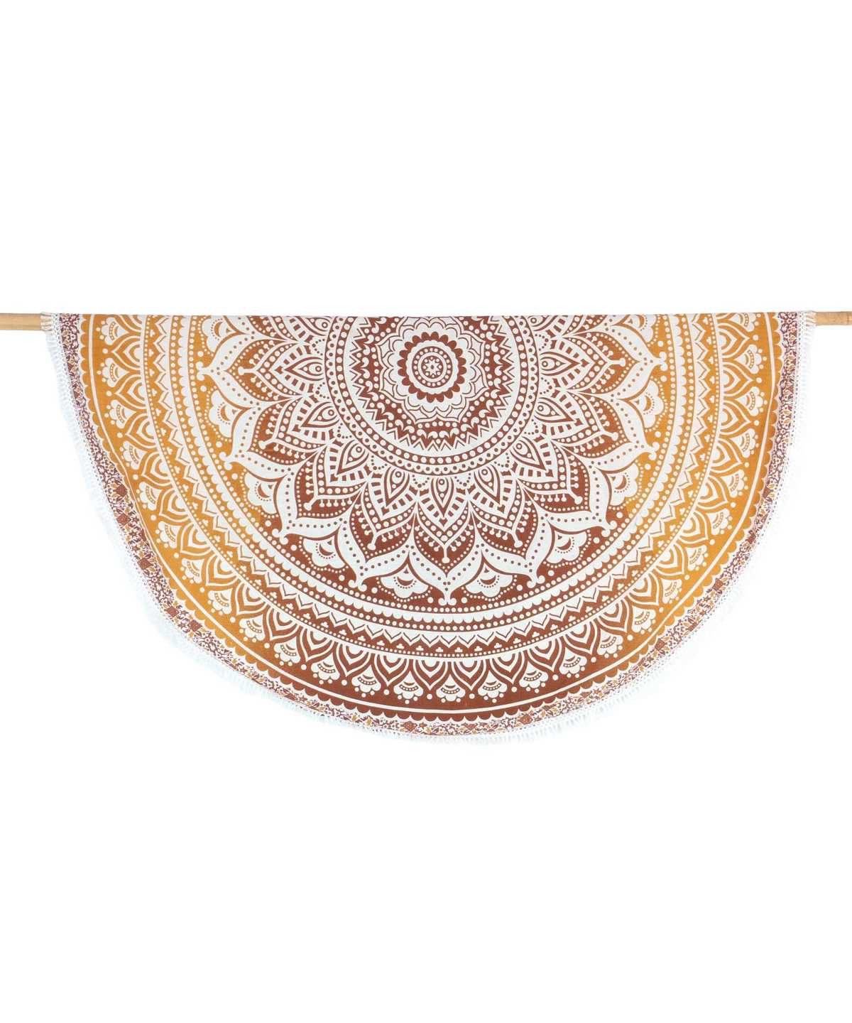 Picknickdecke Strandtuch Ombre Mandala boho Style Ø 185 cm, Karmandala, Weiches Strandtuch für unterwegs. Schön, praktisch, vielseitigq – Bild 3 von 5