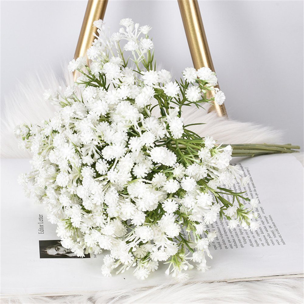 Kunstblumenstrauß Künstliche Blumen, Hochzeitsgeschenk Heimdekoration gefälschte Blumen, Rouemi weiß