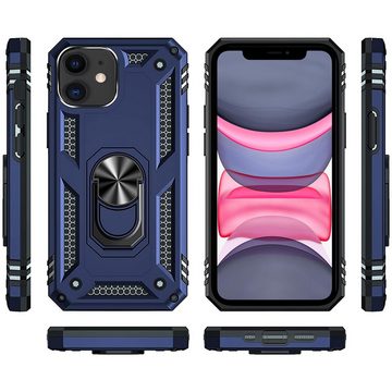 CoolGadget Handyhülle Blau als 2in1 Schutz Cover Set für das Apple iPhone 11 6,1 Zoll, 2x 9H Glas Display Schutz Folie + 1x TPU Case Hülle für iPhone 11