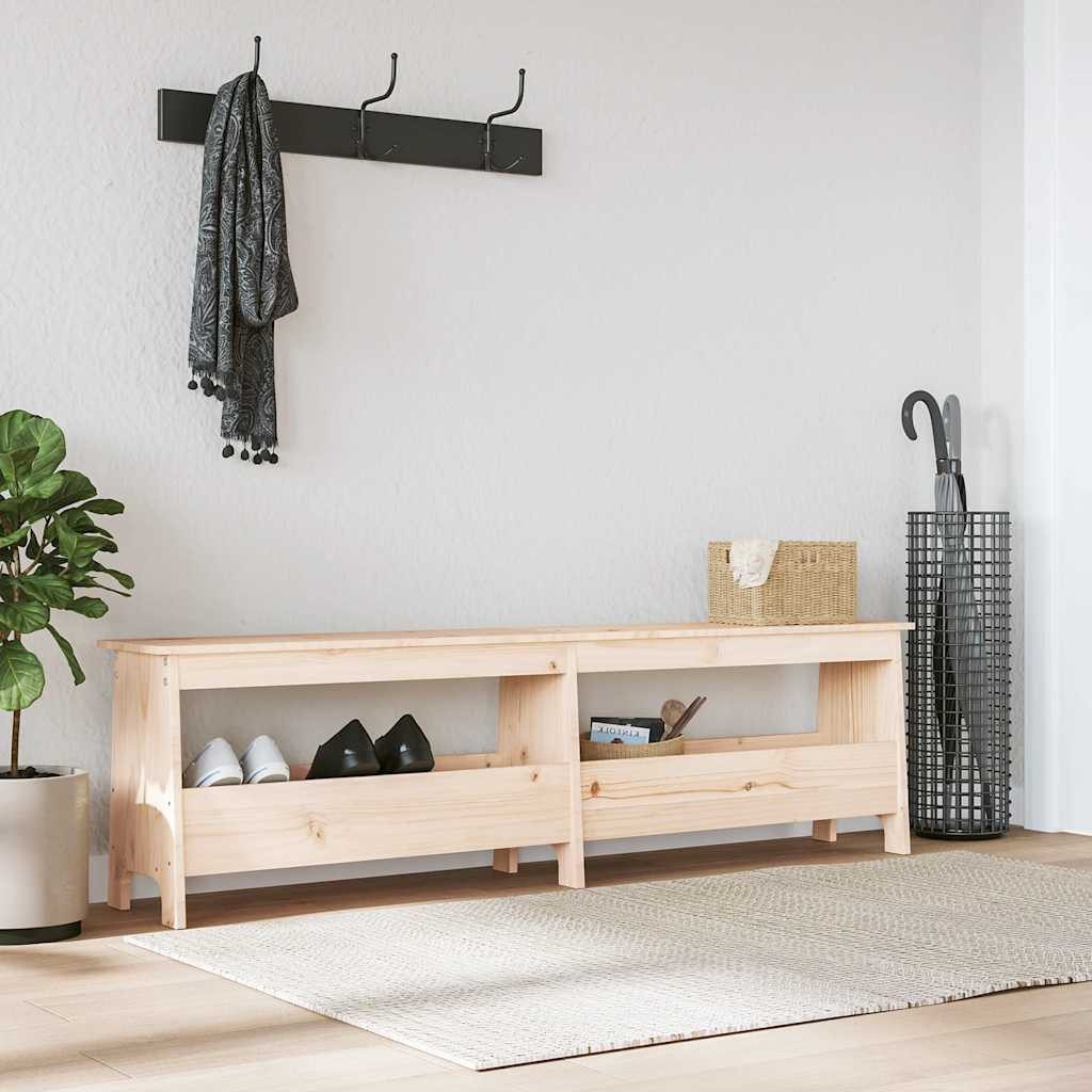 furnicato Truhenbank Flurbank aus massivem Kiefernholz 160x28x45 cm naturfarben