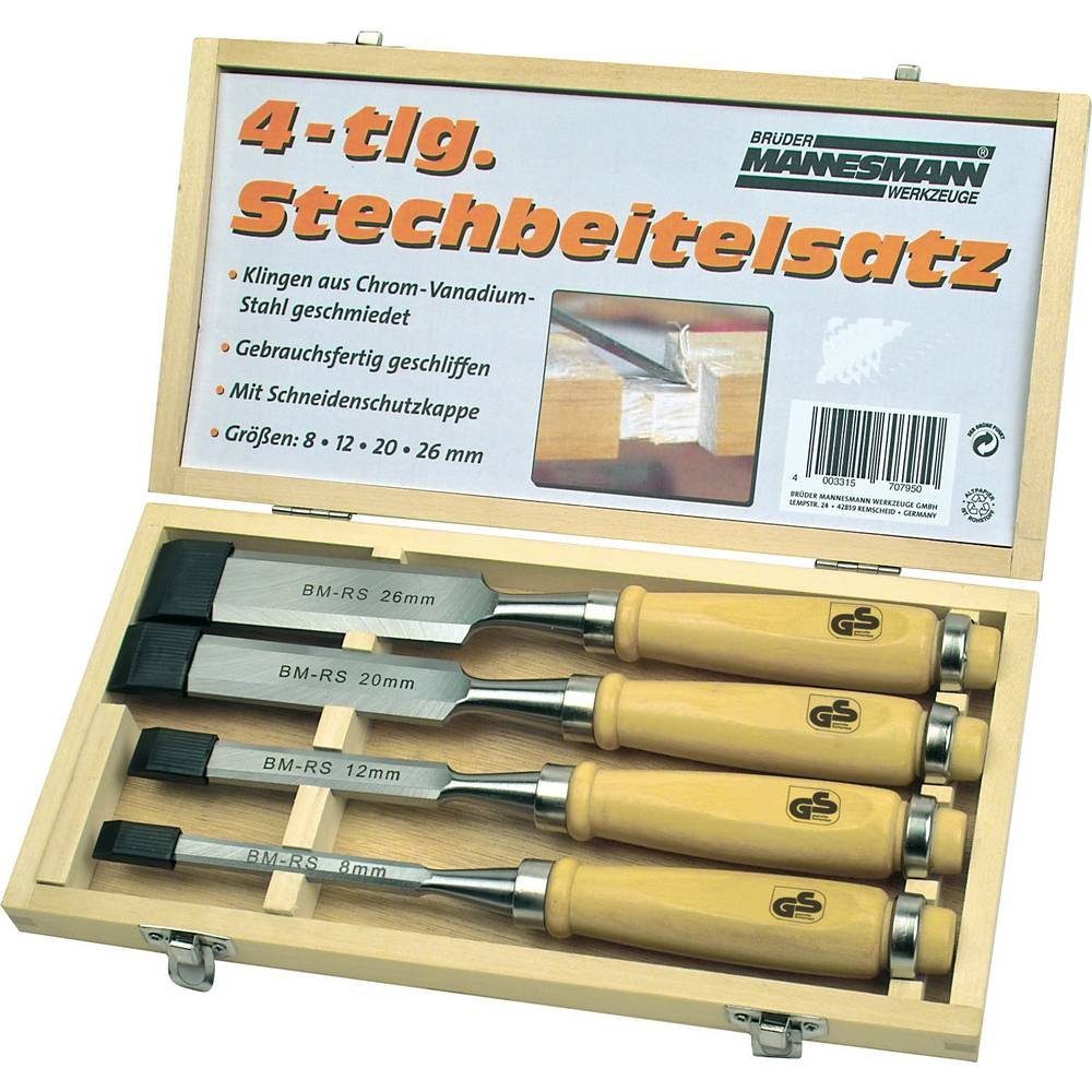 Brüder Mannesmann Werkzeuge Долото Долотоsatz, in Holzkassette, 4-teilig